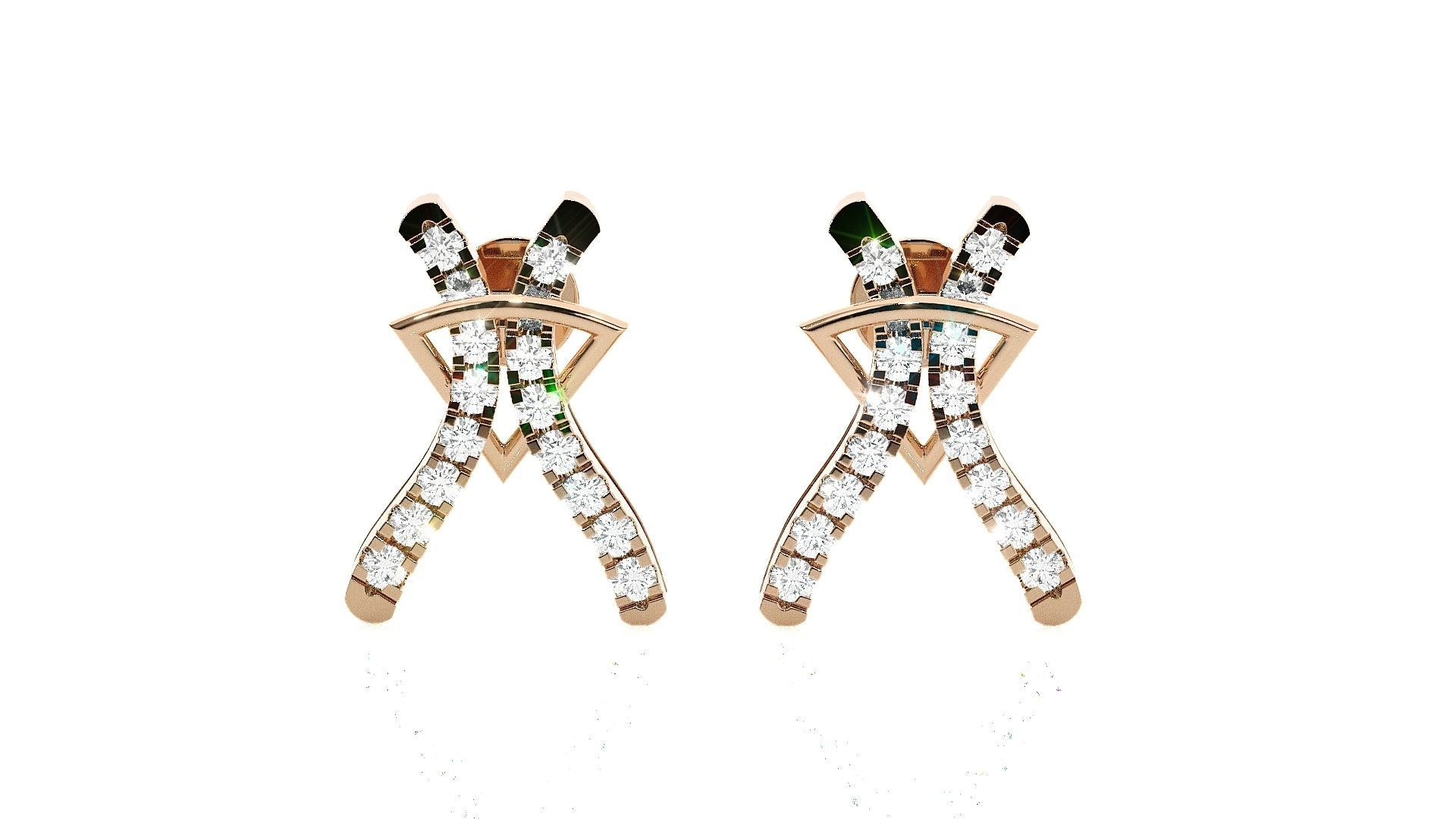 High Jewelry Pendant Earrings Set 3dm stl obj mtl gltf glb 3D print model_2