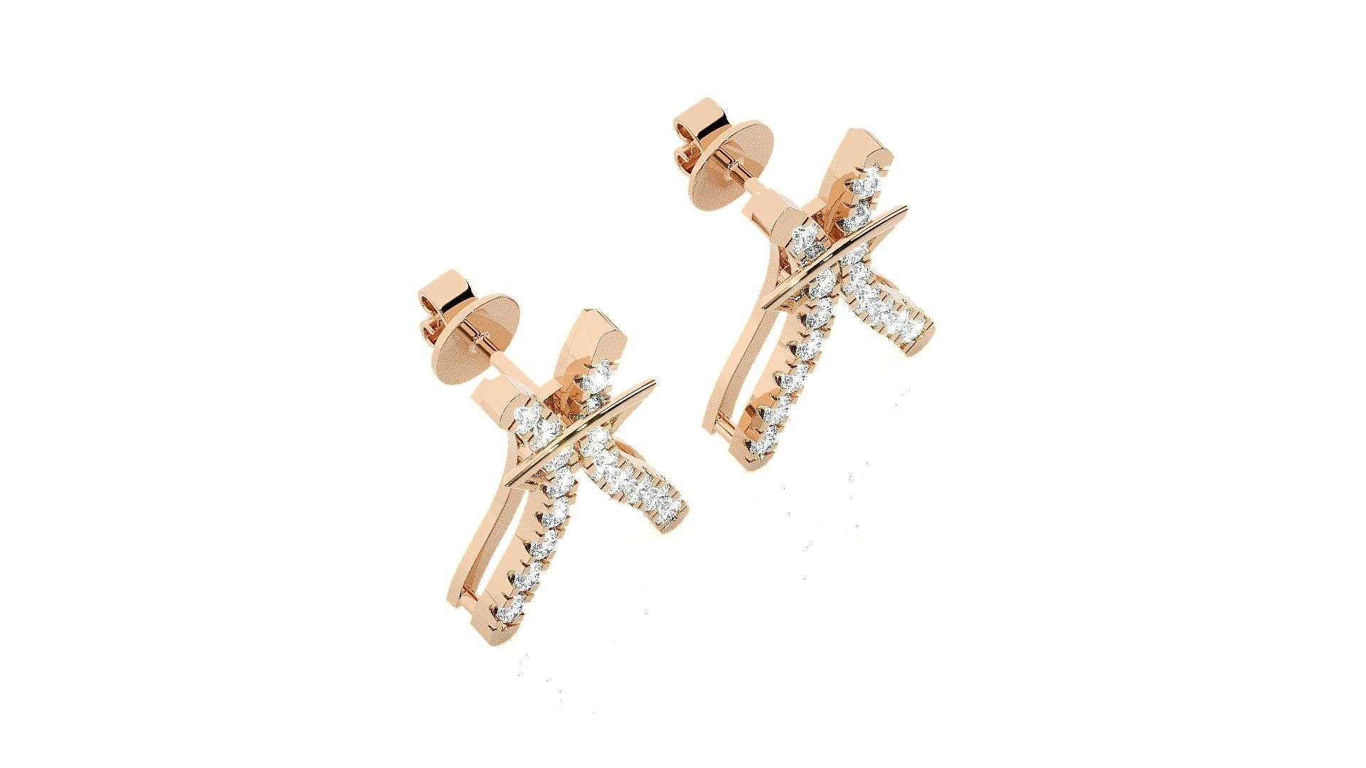 High Jewelry Pendant Earrings Set 3dm stl obj mtl gltf glb 3D print model_5