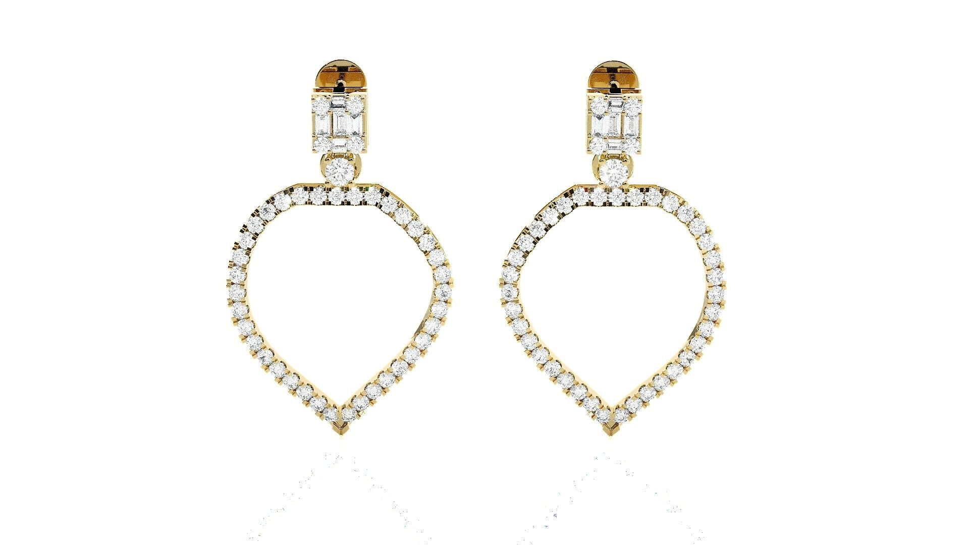 High Jewelry Pendant Earrings Set 3dm stl obj mtl gltf glb 3D print model_16