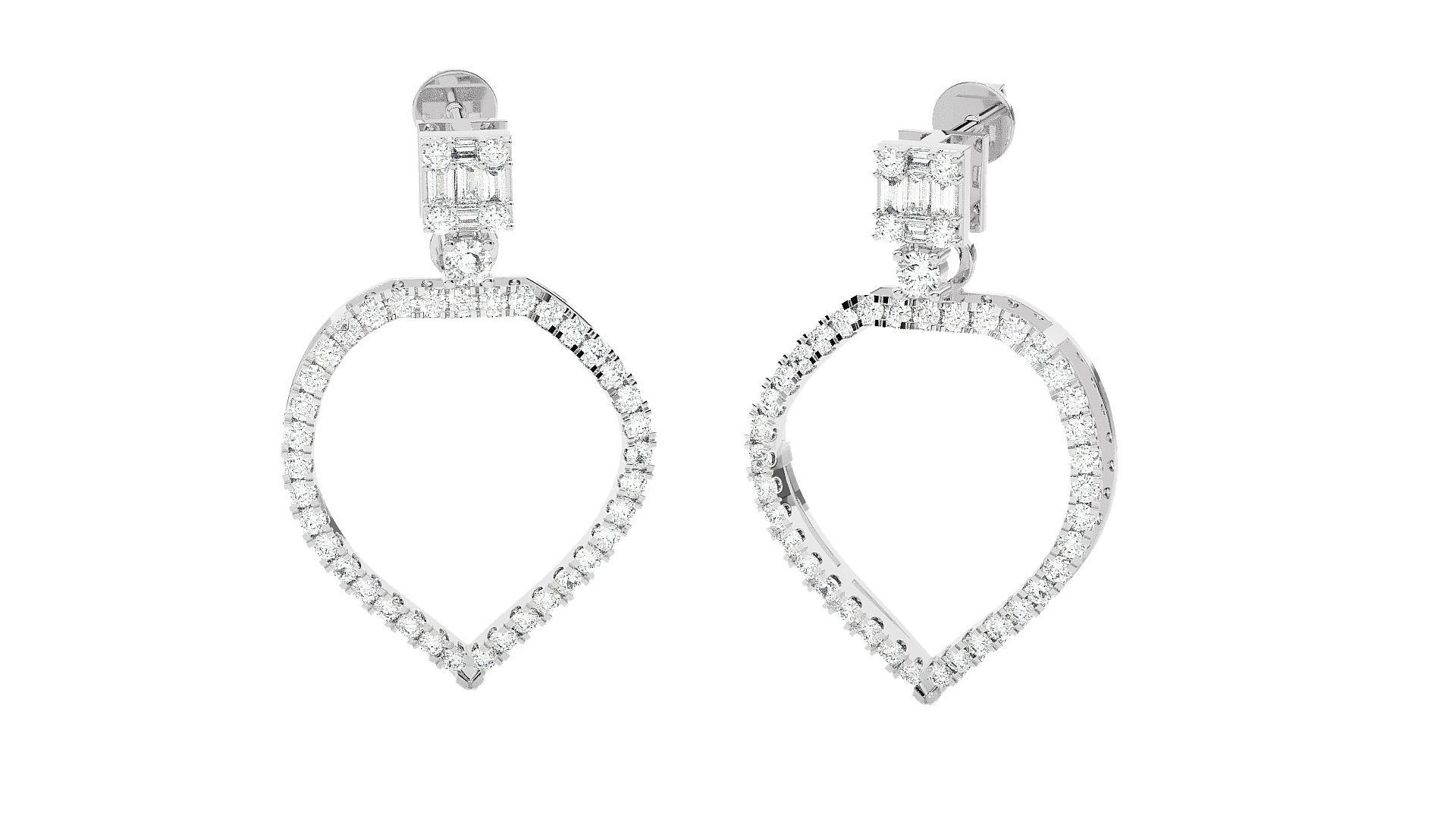 High Jewelry Pendant Earrings Set 3dm stl obj mtl gltf glb 3D print model_14