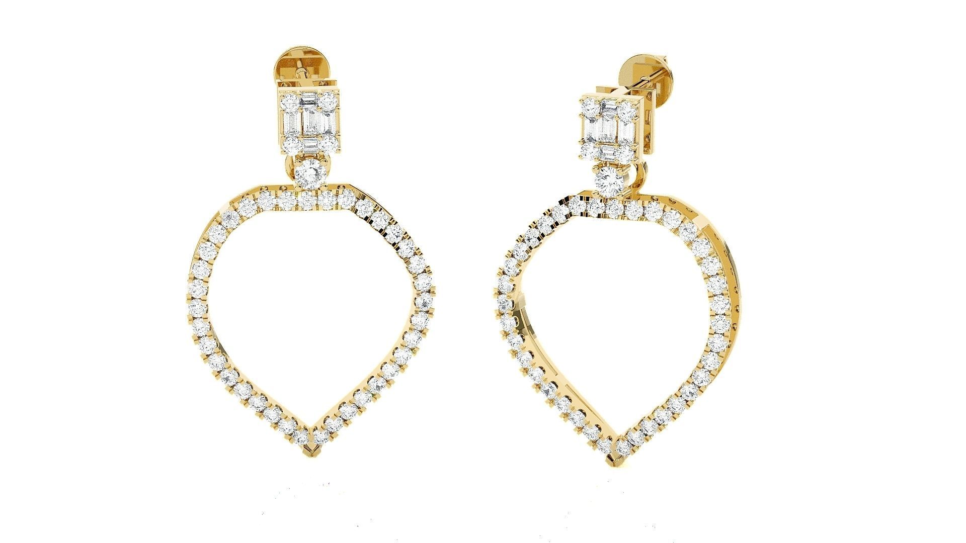 High Jewelry Pendant Earrings Set 3dm stl obj mtl gltf glb 3D print model_21