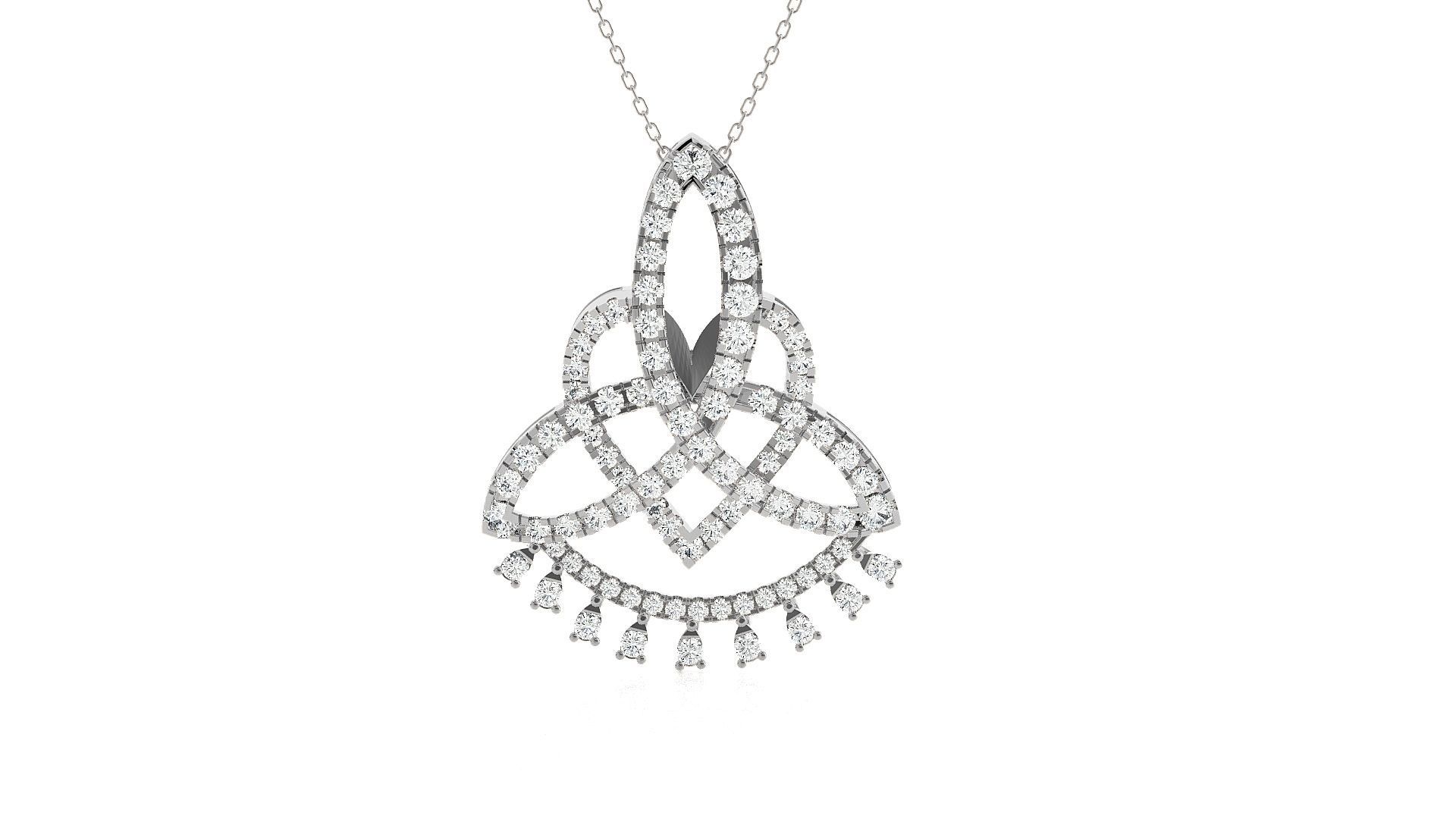 High Jewelry Pendant Earrings Set 3dm stl obj mtl gltf glb 3D print model_8