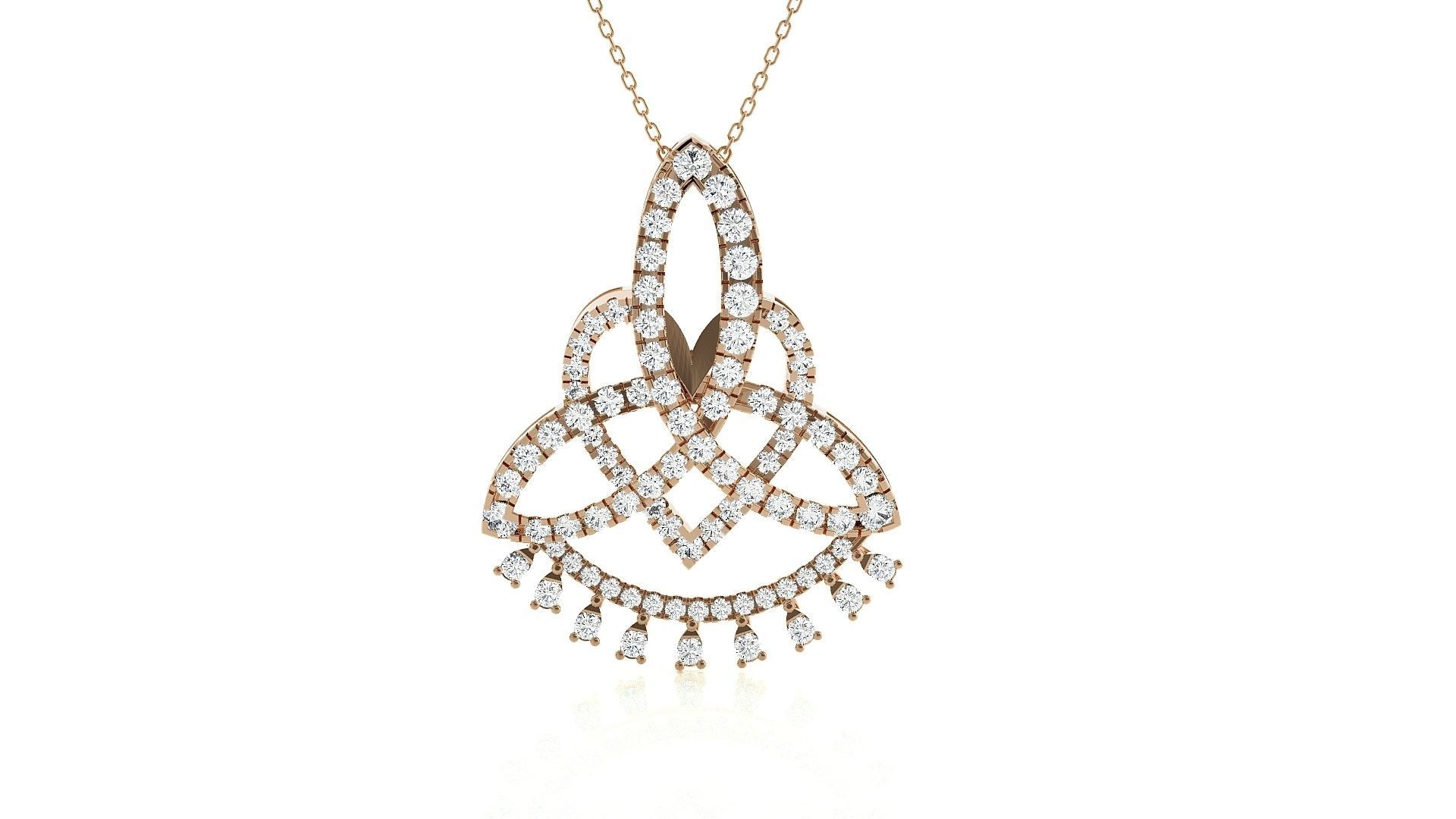 High Jewelry Pendant Earrings Set 3dm stl obj mtl gltf glb 3D print model_1