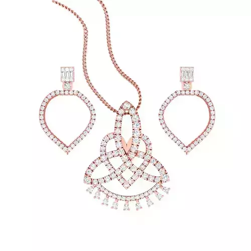 High Jewelry Pendant Earrings Set 3dm stl obj mtl gltf glb 