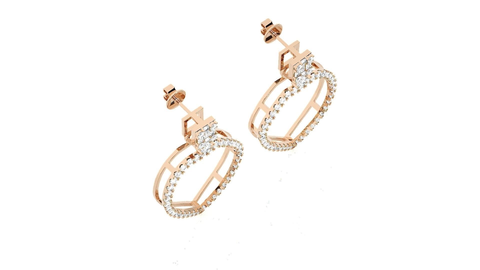 High Jewelry Pendant Earrings Set 3dm stl obj mtl gltf glb 3D print model_4