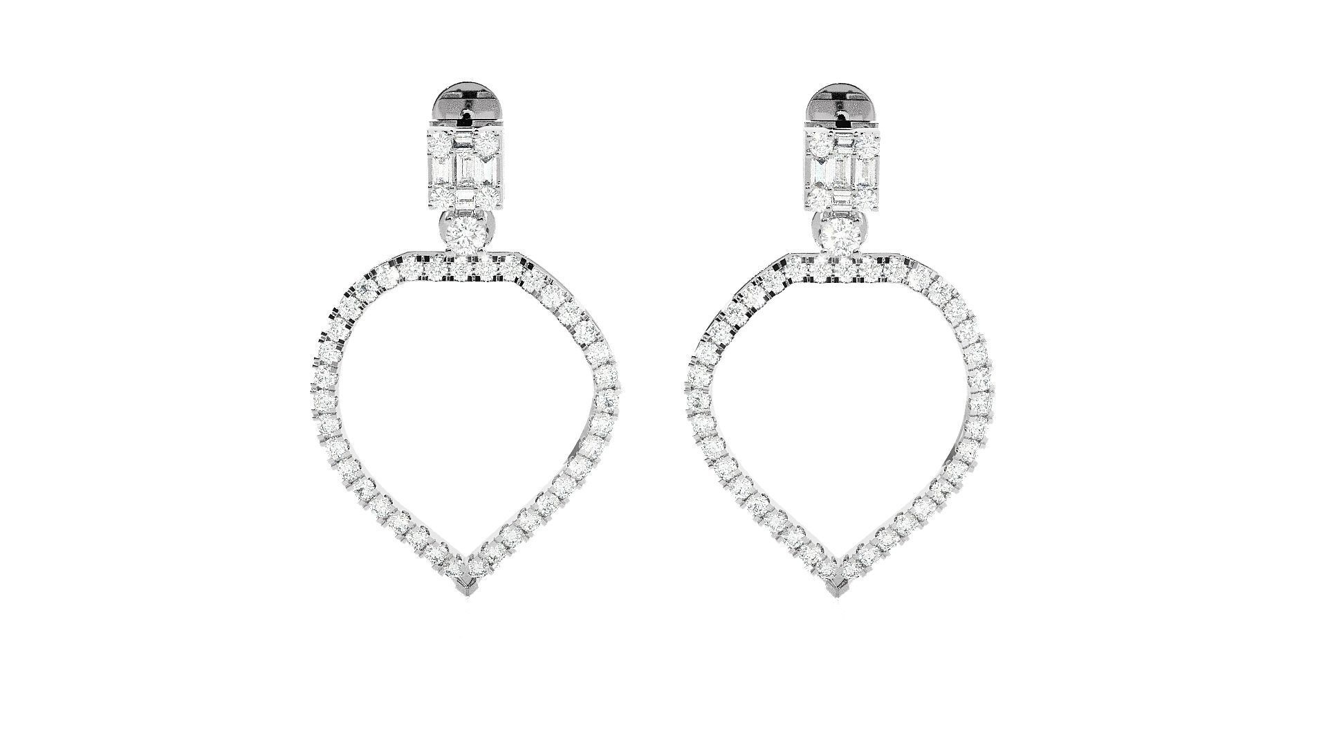 High Jewelry Pendant Earrings Set 3dm stl obj mtl gltf glb 3D print model_9