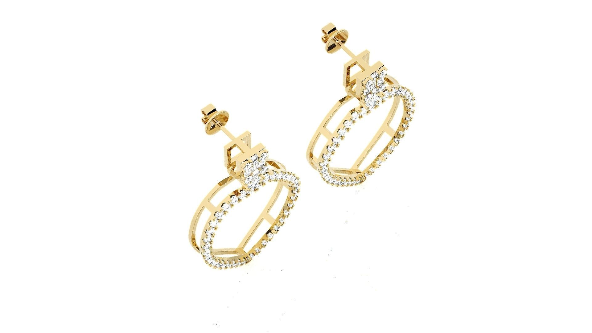 High Jewelry Pendant Earrings Set 3dm stl obj mtl gltf glb 3D print model_18