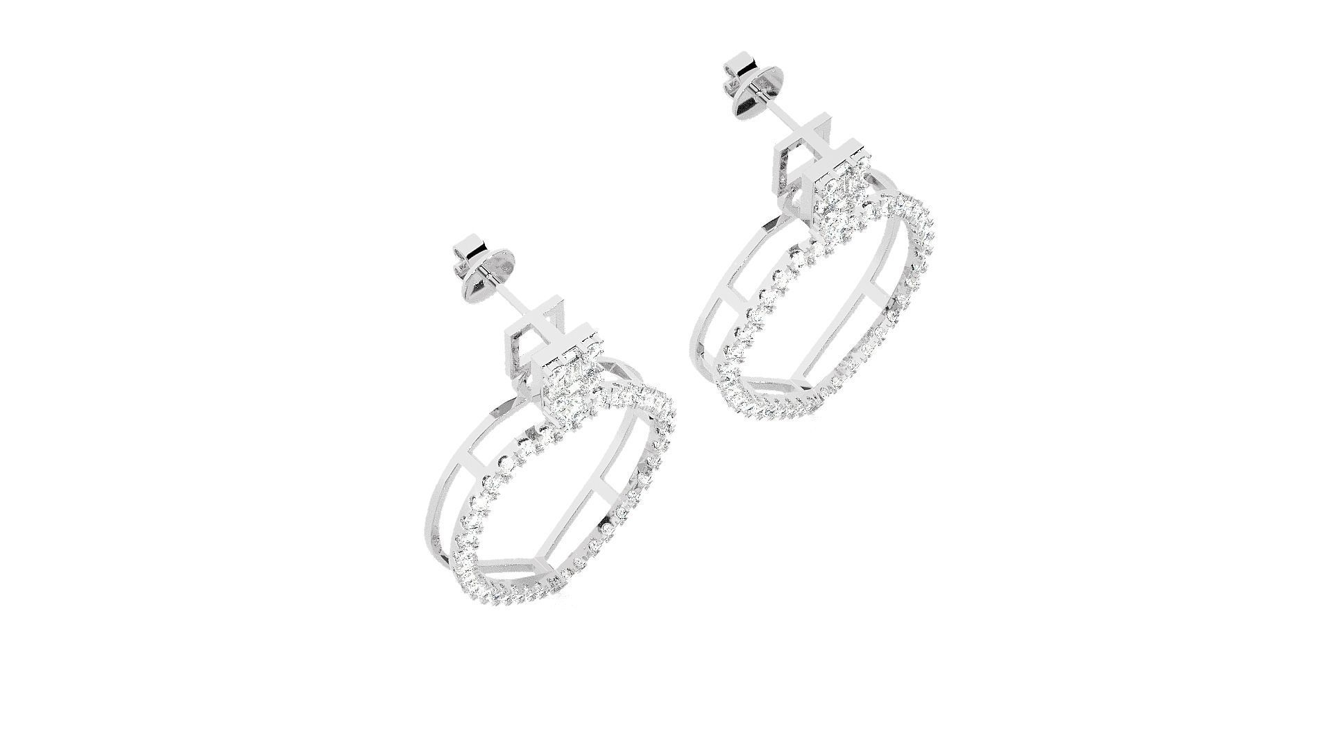 High Jewelry Pendant Earrings Set 3dm stl obj mtl gltf glb 3D print model_11