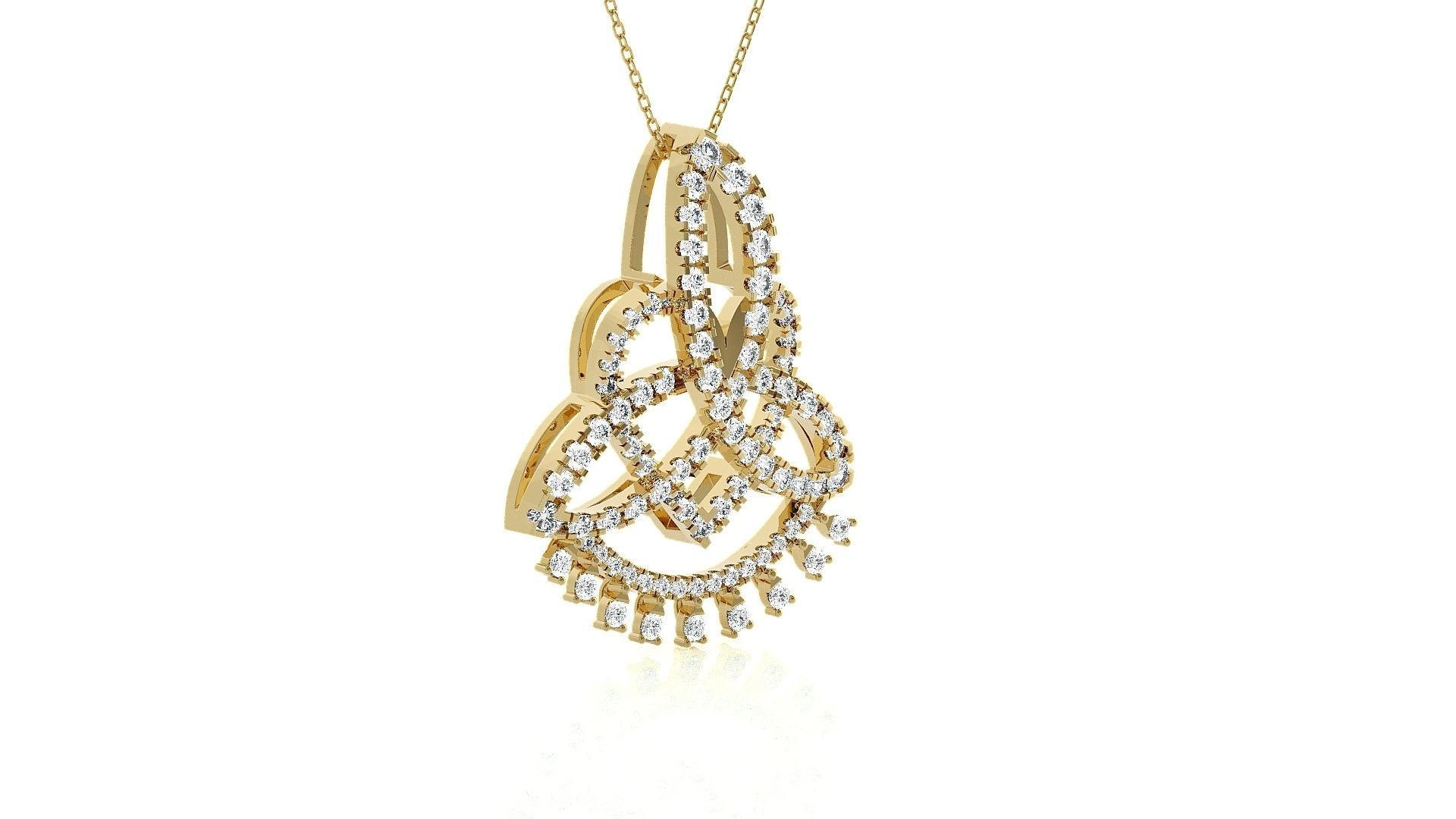 High Jewelry Pendant Earrings Set 3dm stl obj mtl gltf glb 3D print model_17