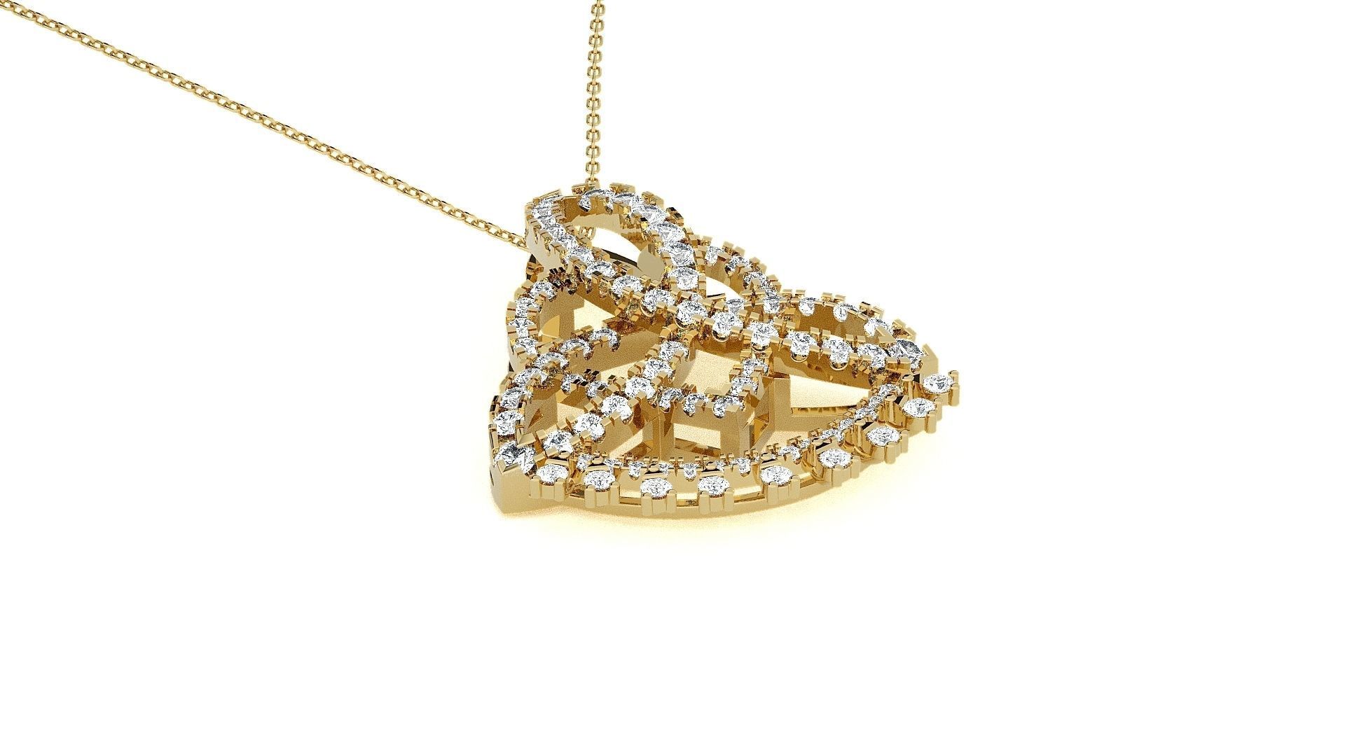 High Jewelry Pendant Earrings Set 3dm stl obj mtl gltf glb 3D print model_20