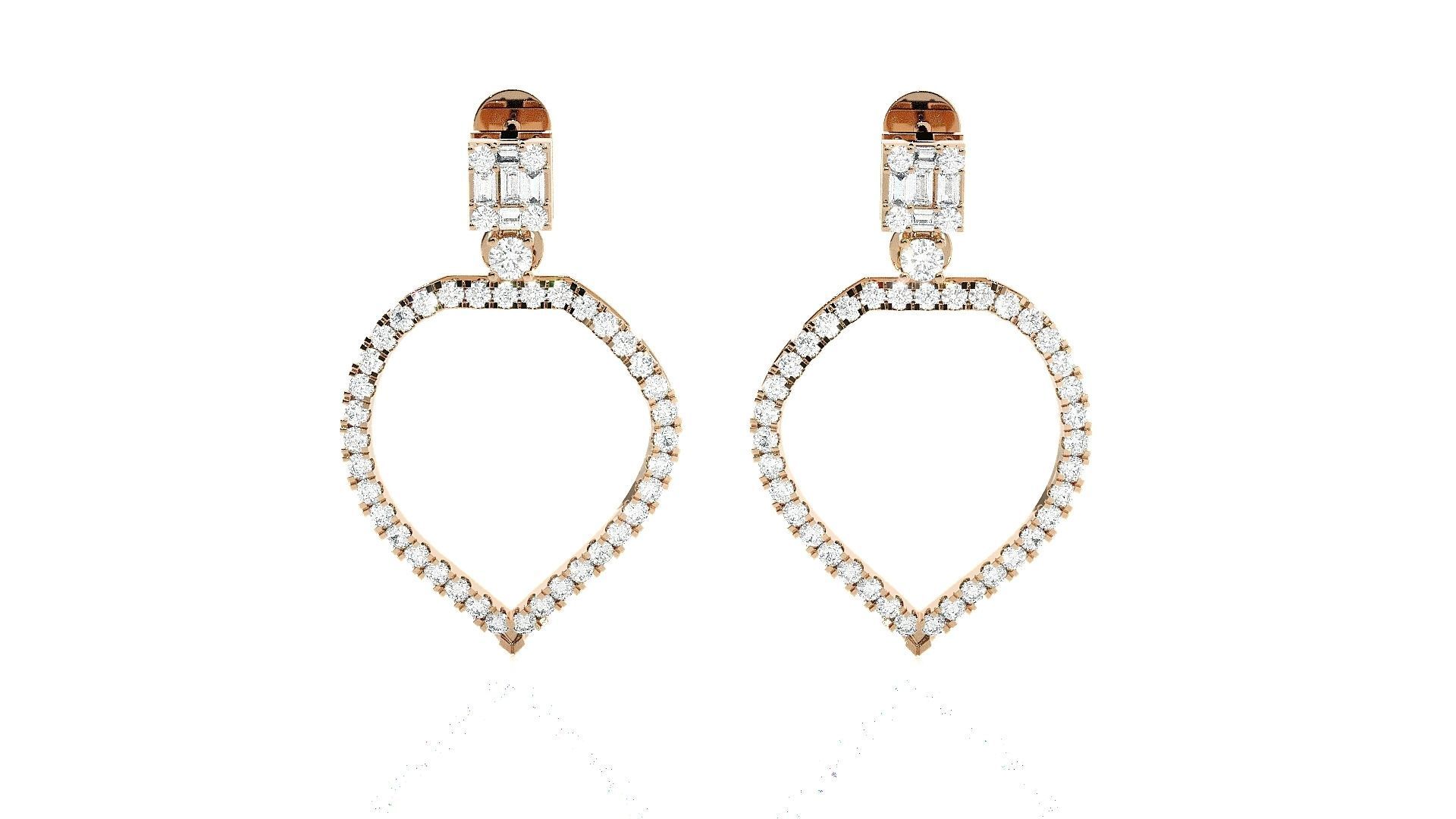 High Jewelry Pendant Earrings Set 3dm stl obj mtl gltf glb 3D print model_2