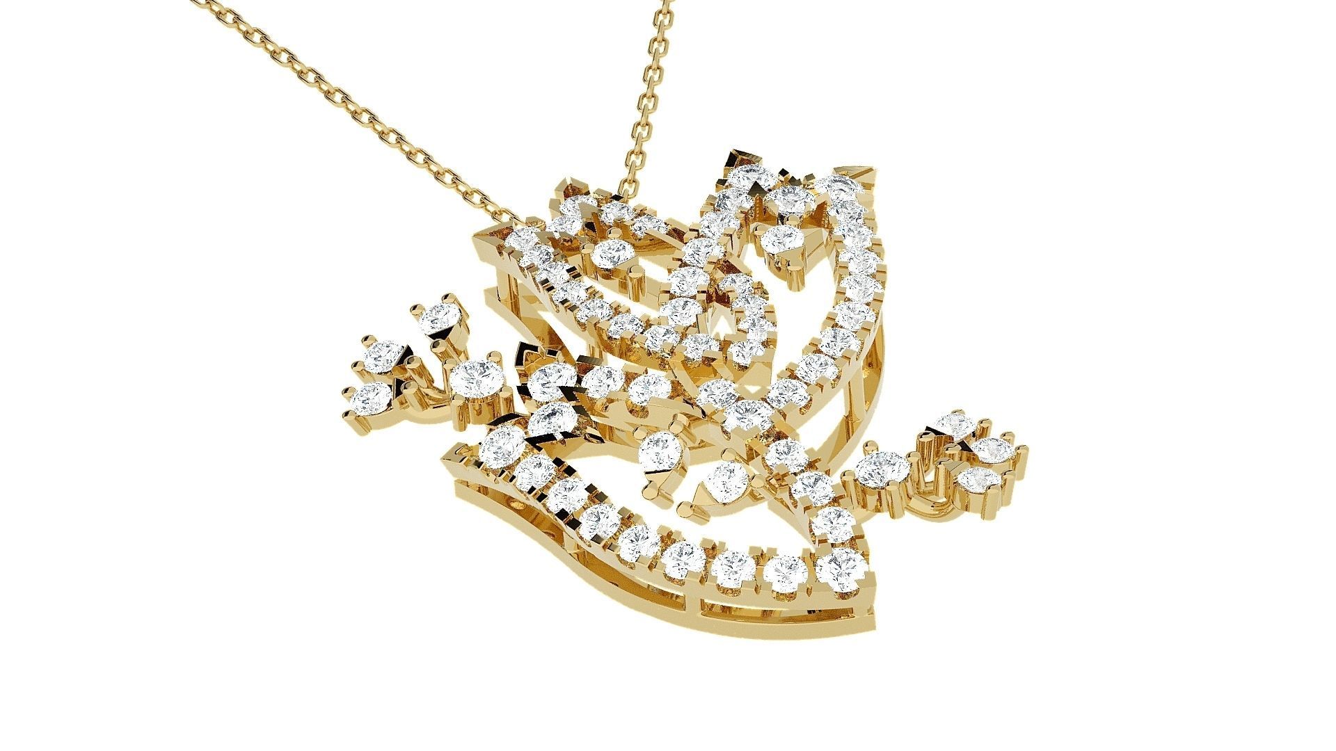 High Jewelry Pendant Earrings Set 3dm stl obj mtl gltf glb 3D print model_21