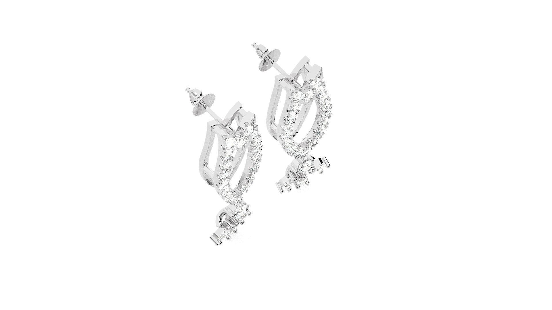 High Jewelry Pendant Earrings Set 3dm stl obj mtl gltf glb 3D print model_12