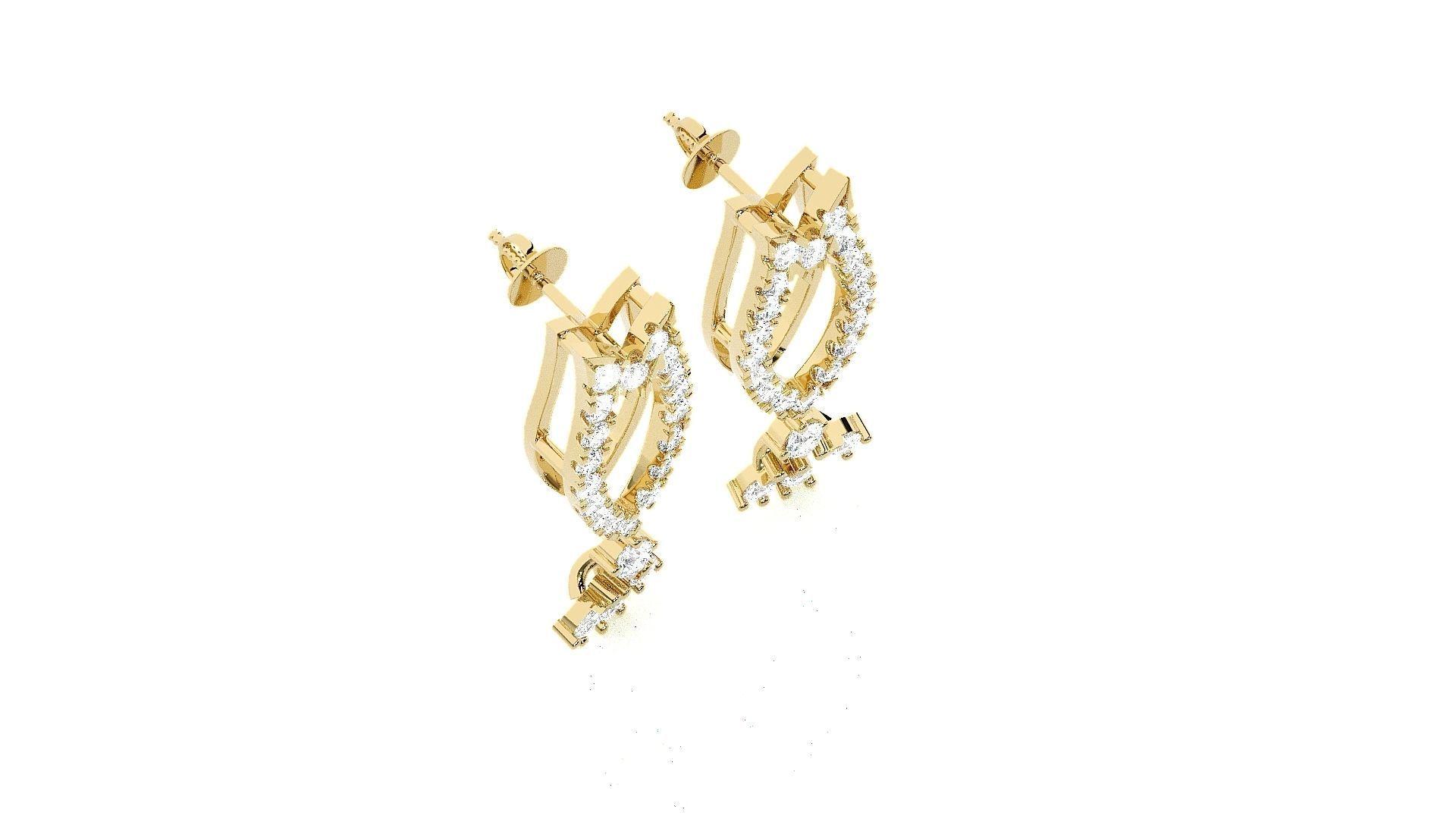 High Jewelry Pendant Earrings Set 3dm stl obj mtl gltf glb 3D print model_19