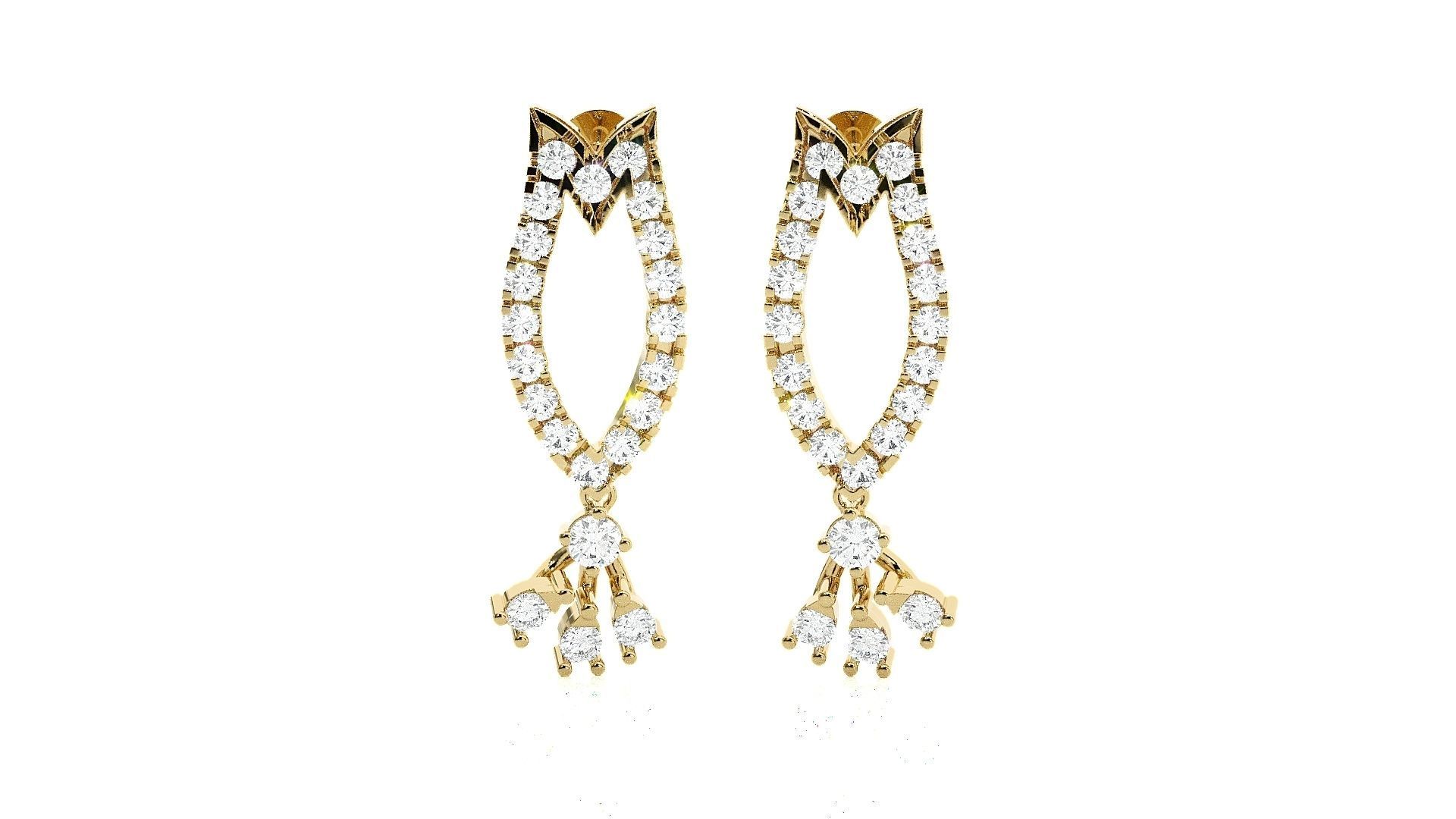 High Jewelry Pendant Earrings Set 3dm stl obj mtl gltf glb 3D print model_17