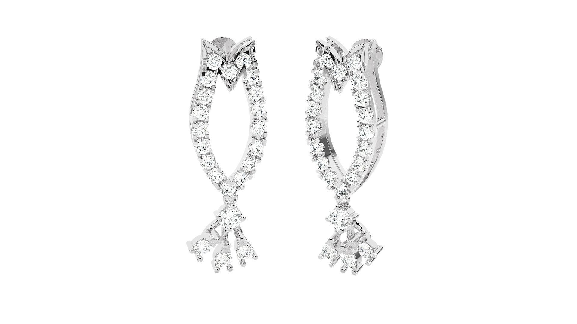 High Jewelry Pendant Earrings Set 3dm stl obj mtl gltf glb 3D print model_14