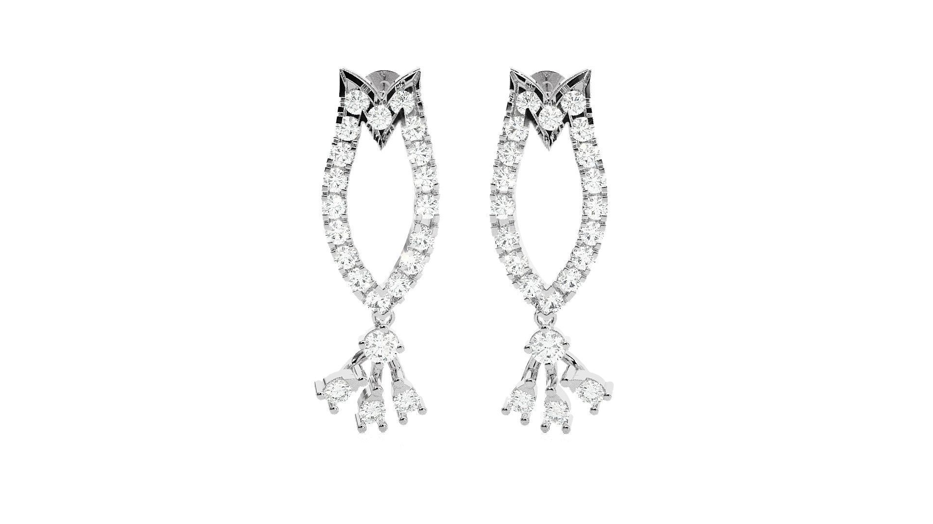 High Jewelry Pendant Earrings Set 3dm stl obj mtl gltf glb 3D print model_10