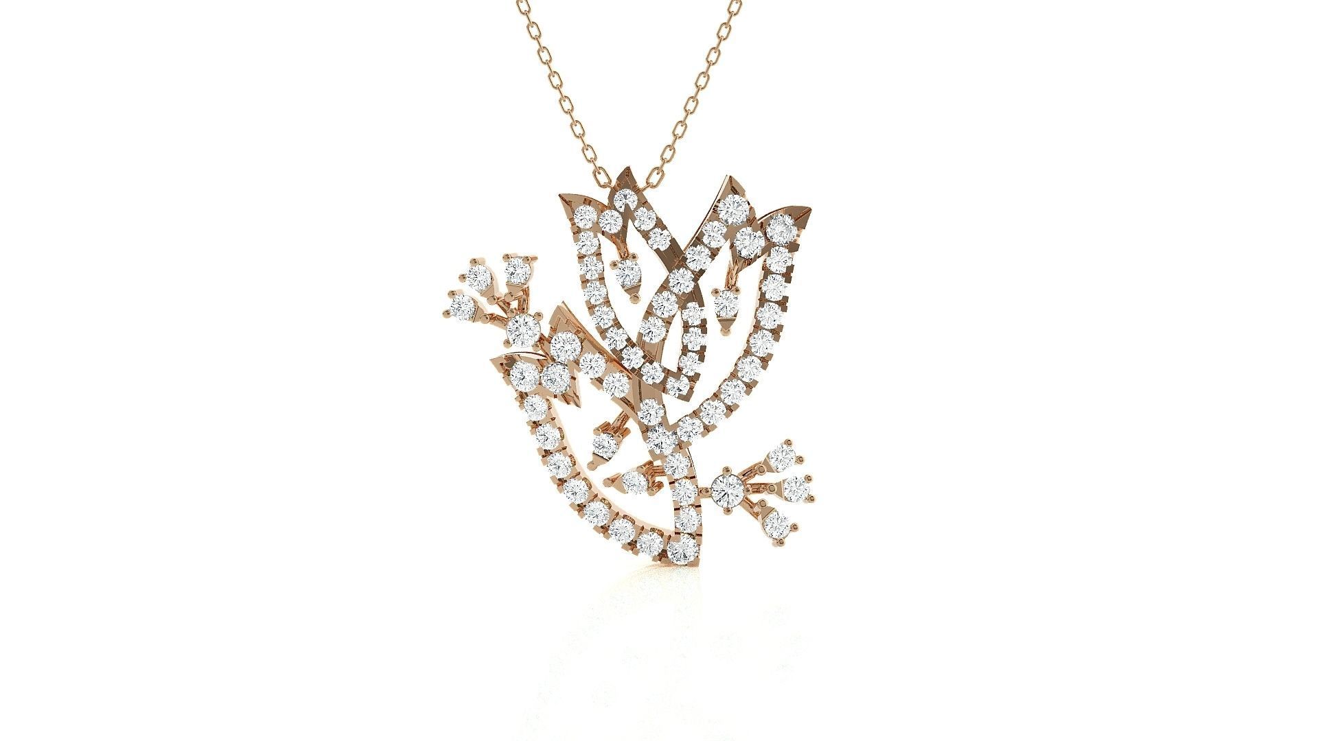 High Jewelry Pendant Earrings Set 3dm stl obj mtl gltf glb 3D print model_2