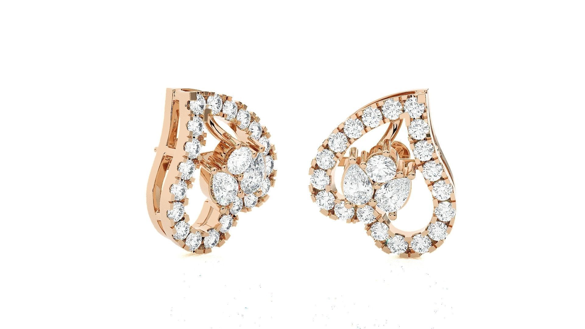 Heart Love valentine High Jewelry Pendant Earrings Set 3dm stl 3D print model_7