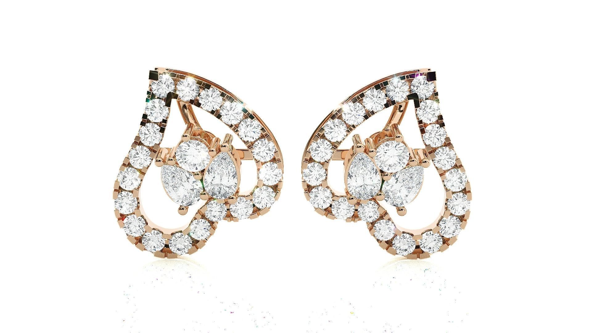 Heart Love valentine High Jewelry Pendant Earrings Set 3dm stl 3D print model_2