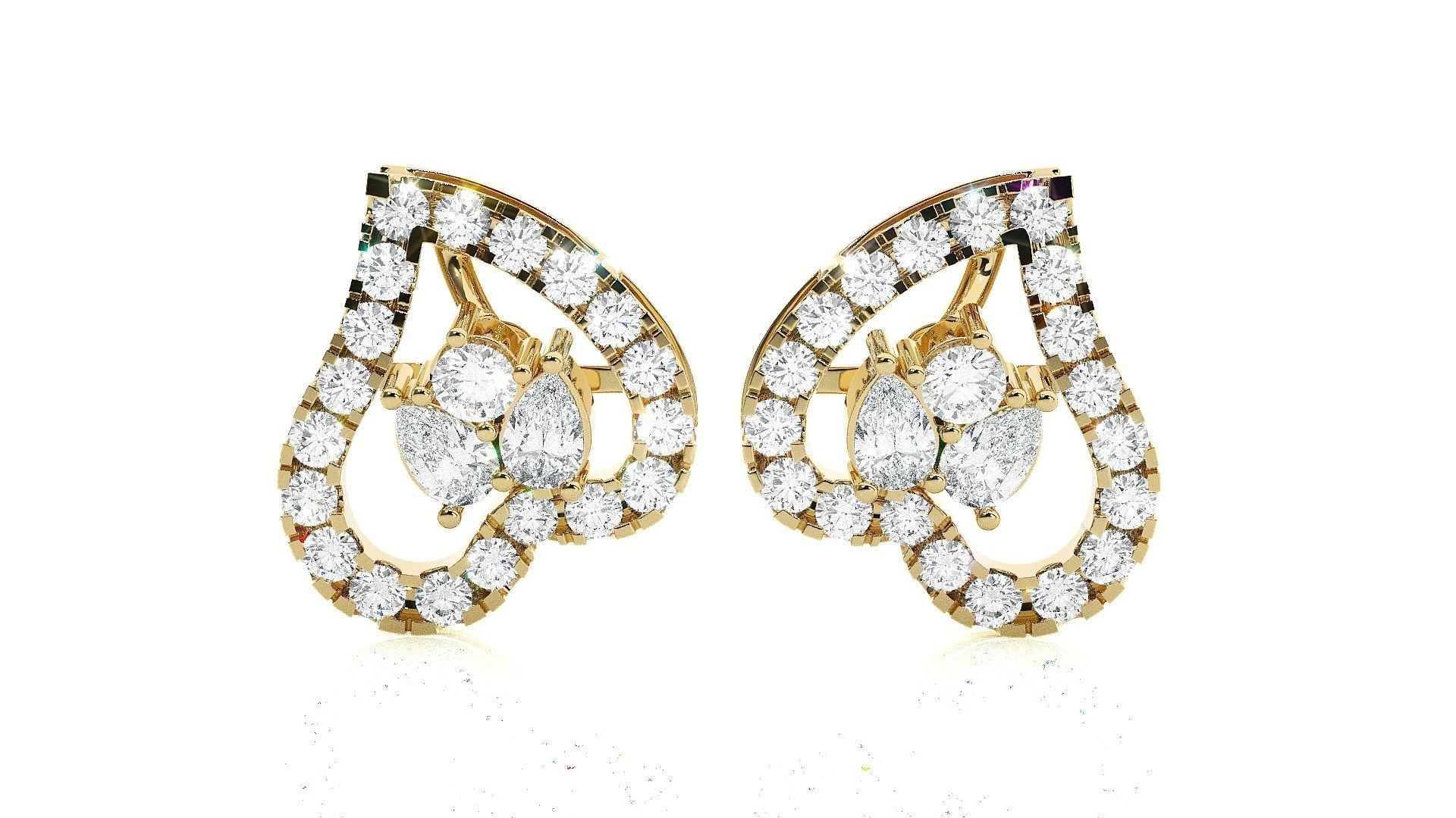 Heart Love valentine High Jewelry Pendant Earrings Set 3dm stl 3D print model_17