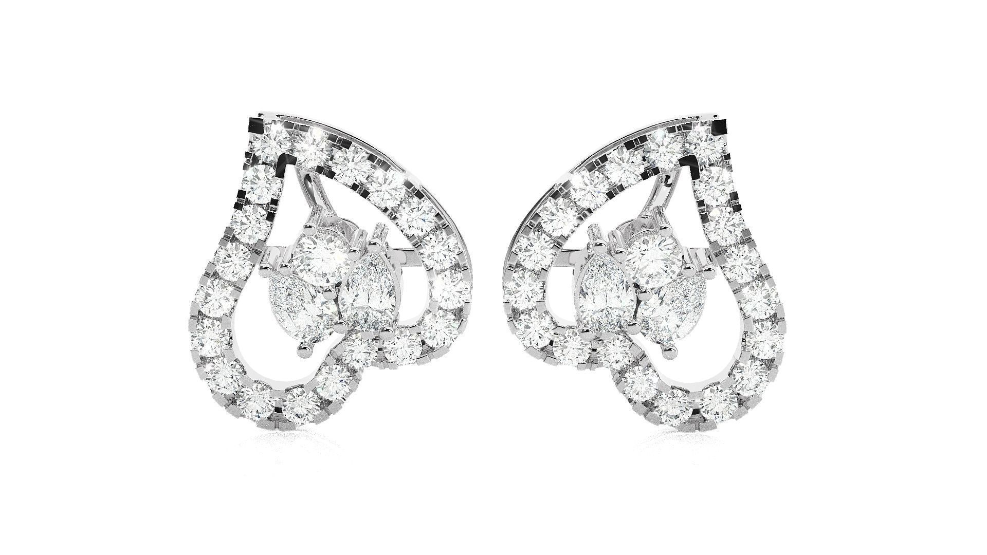 Heart Love valentine High Jewelry Pendant Earrings Set 3dm stl 3D print model_9