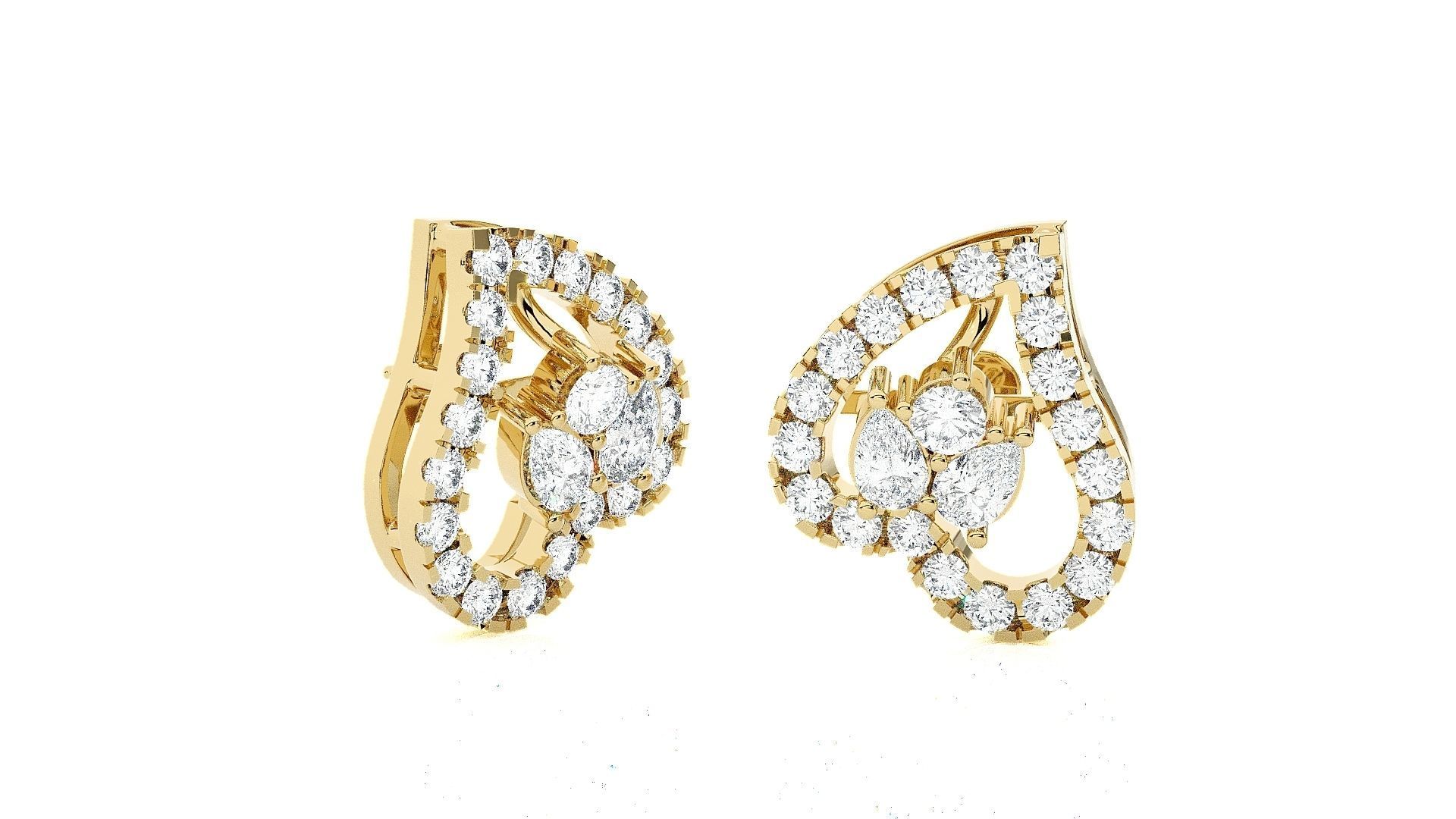 Heart Love valentine High Jewelry Pendant Earrings Set 3dm stl 3D print model_22