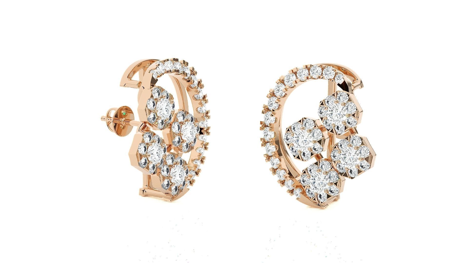 High Jewelry Pendant Earrings Set 3dm stl obj mtl gltf glb  3D print model_7