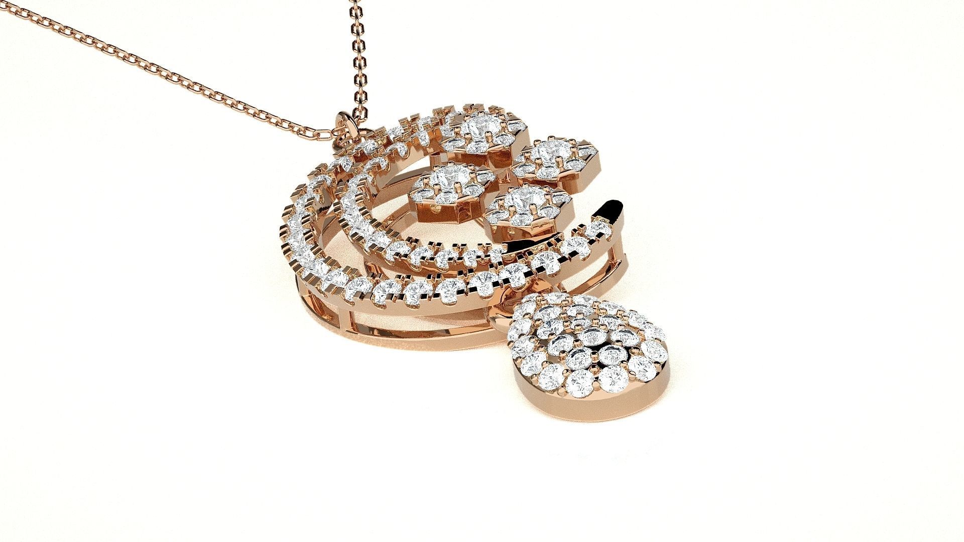 High Jewelry Pendant Earrings Set 3dm stl obj mtl gltf glb  3D print model_8