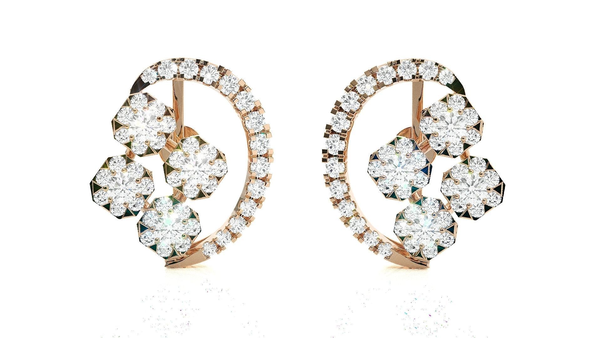 High Jewelry Pendant Earrings Set 3dm stl obj mtl gltf glb  3D print model_2