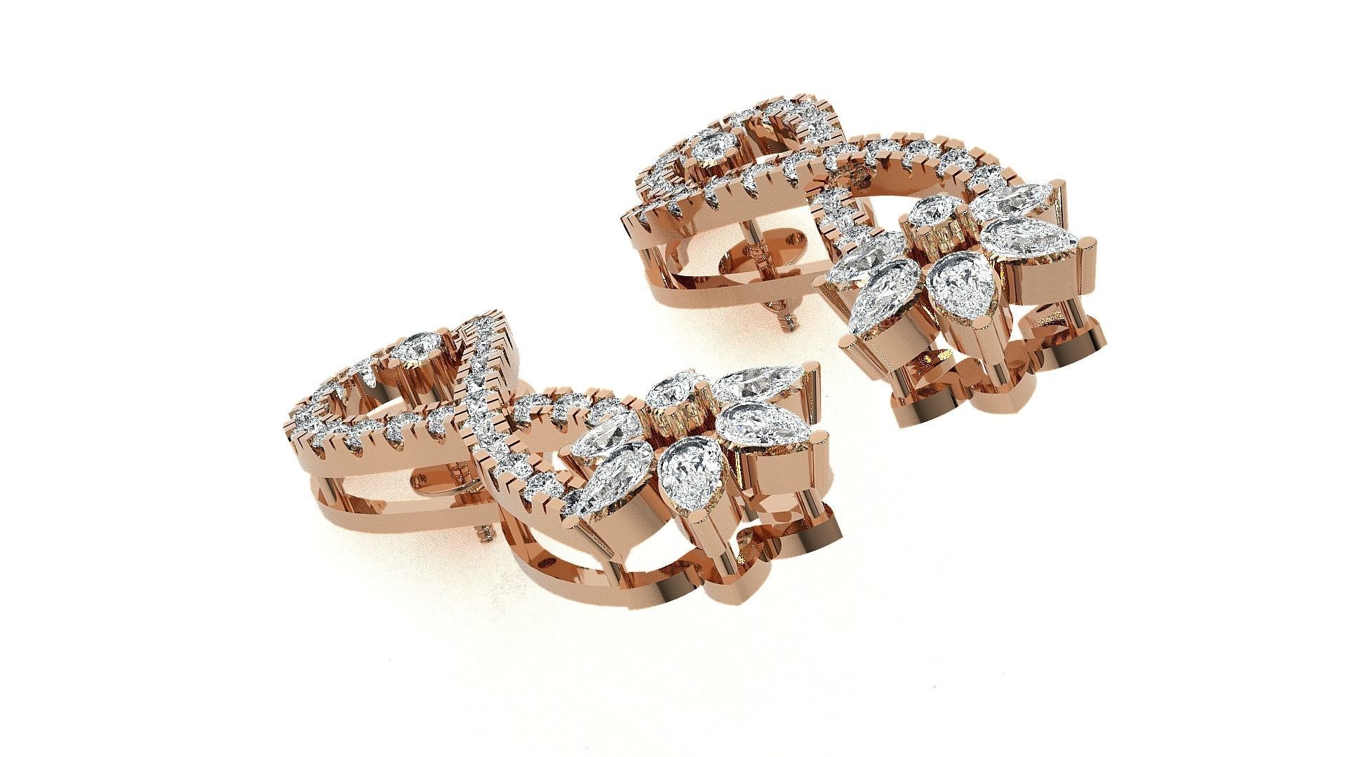 Light wt Pendant Earrings Set 3dm stl obj mtl gltf glb renders  3D print model_4