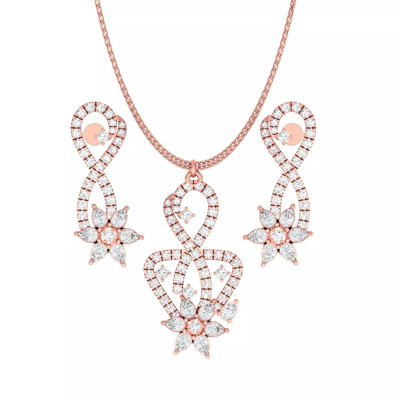 Light wt Pendant Earrings Set 3dm stl obj mtl gltf glb renders  3D print model_0