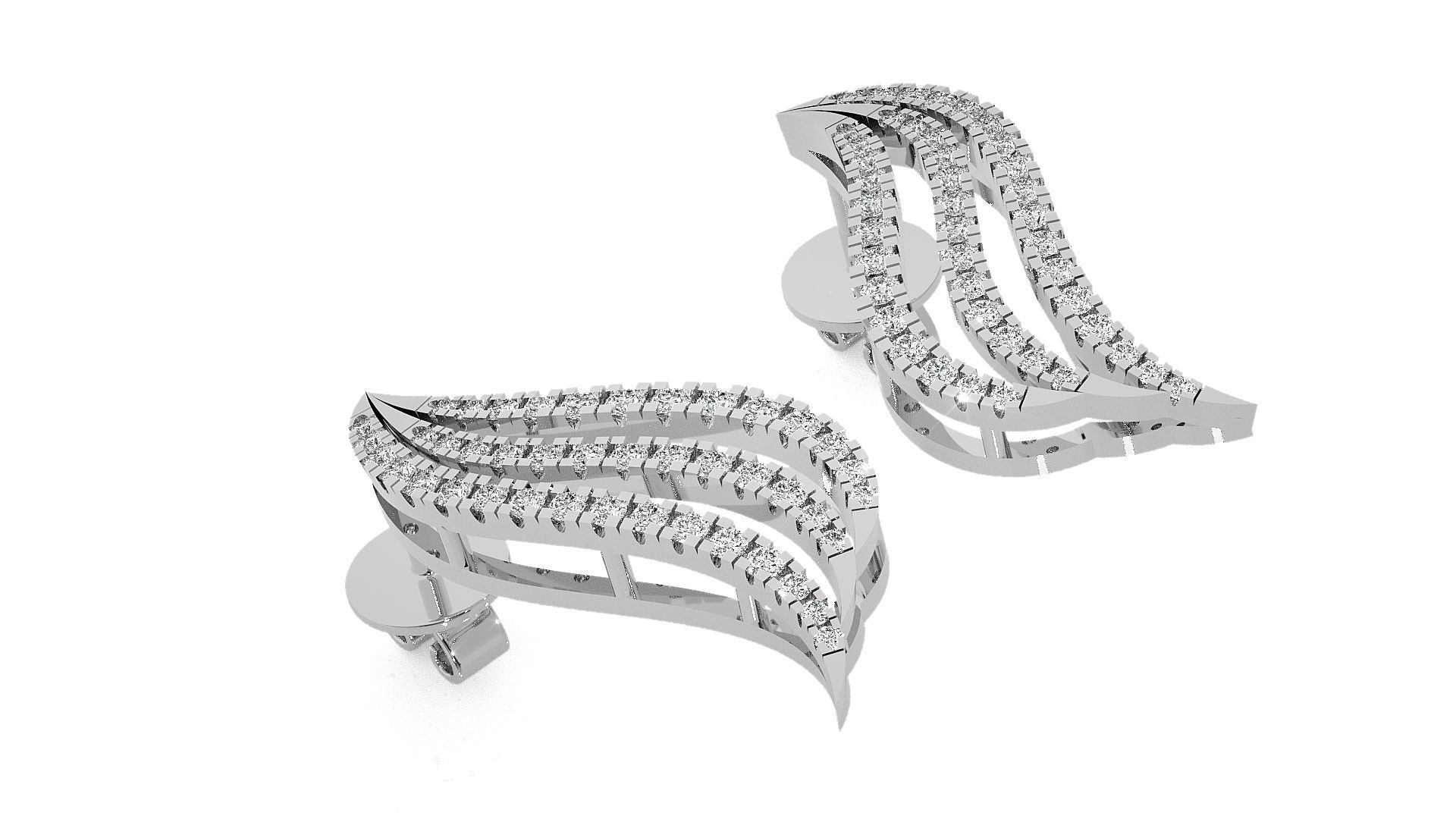 High Jewelry Pendant Earrings Set 3dm stl obj mtl gltf glb  3D print model_12