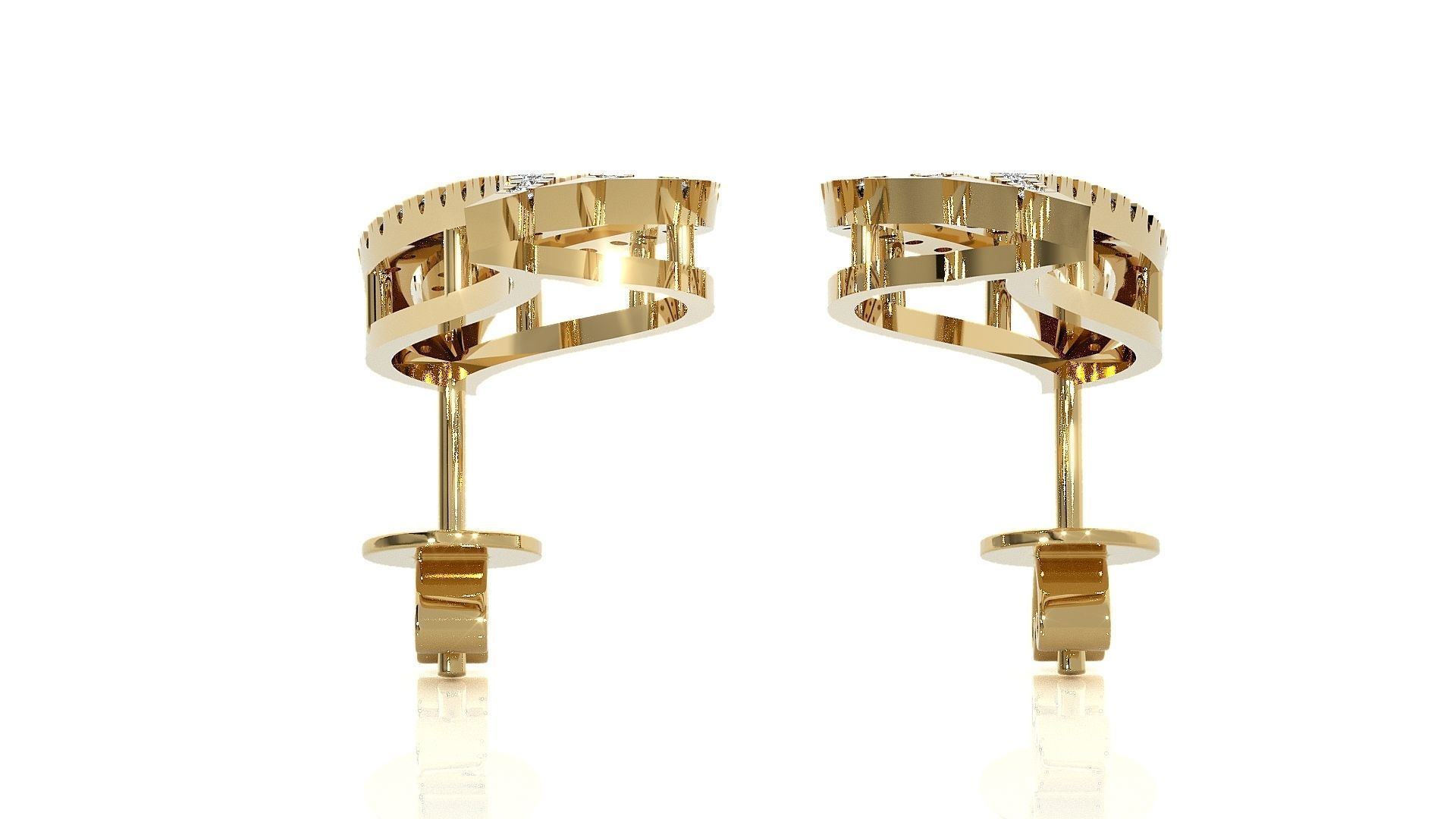 High Jewelry Pendant Earrings Set 3dm stl obj mtl gltf glb  3D print model_20