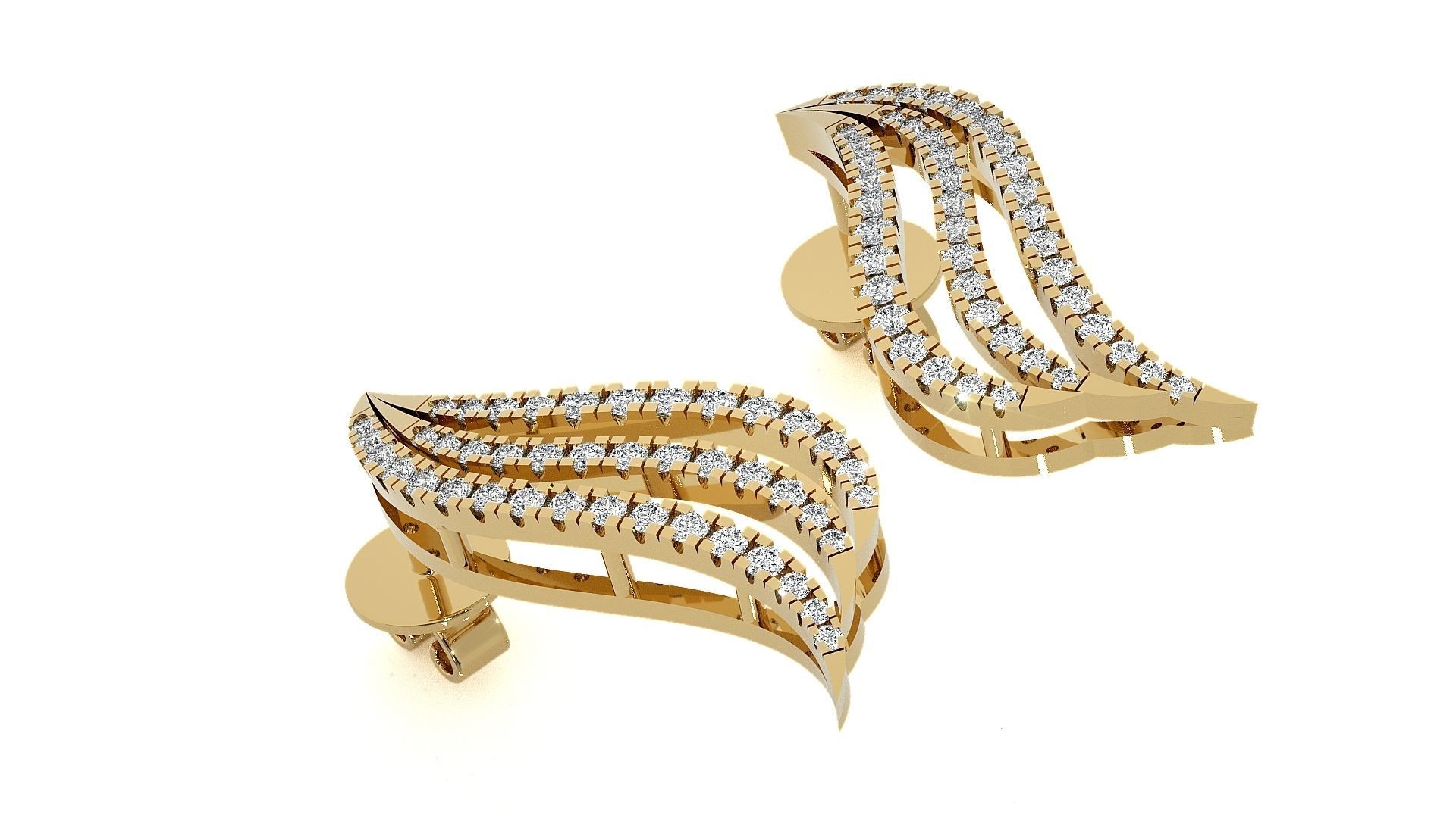 High Jewelry Pendant Earrings Set 3dm stl obj mtl gltf glb  3D print model_19