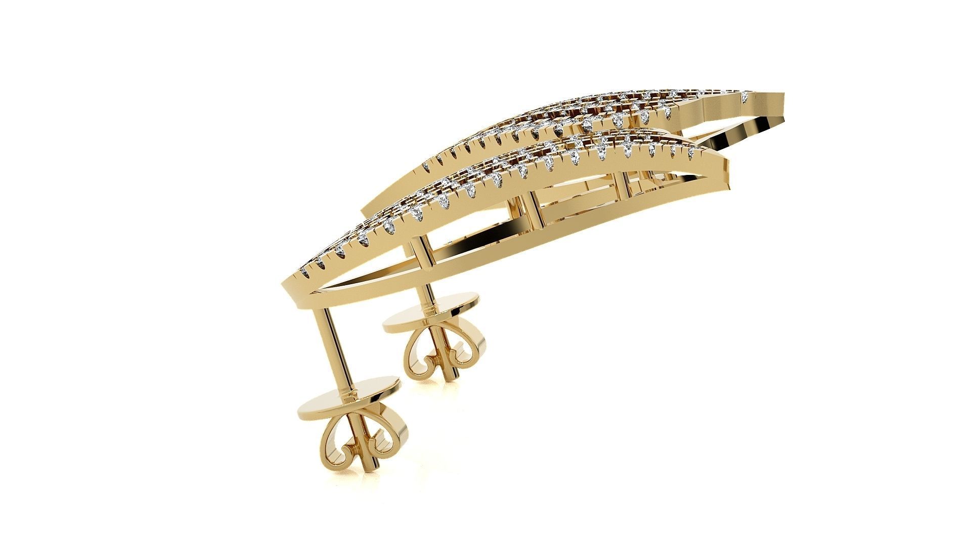 High Jewelry Pendant Earrings Set 3dm stl obj mtl gltf glb  3D print model_22