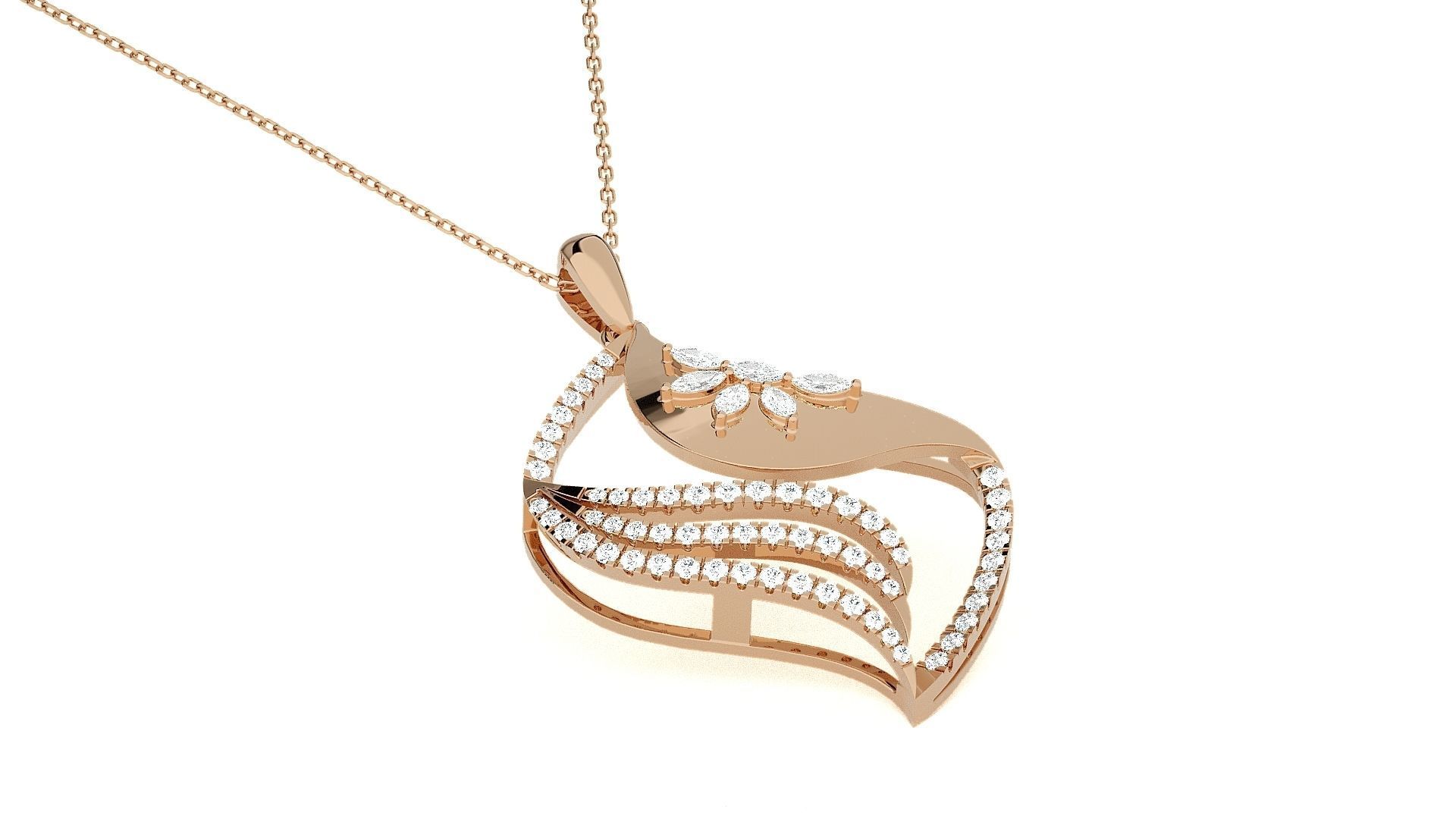 High Jewelry Pendant Earrings Set 3dm stl obj mtl gltf glb  3D print model_6