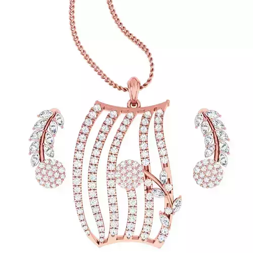 High Jewelry Pendant Earrings Set 3dm stl obj mtl gltf glb 