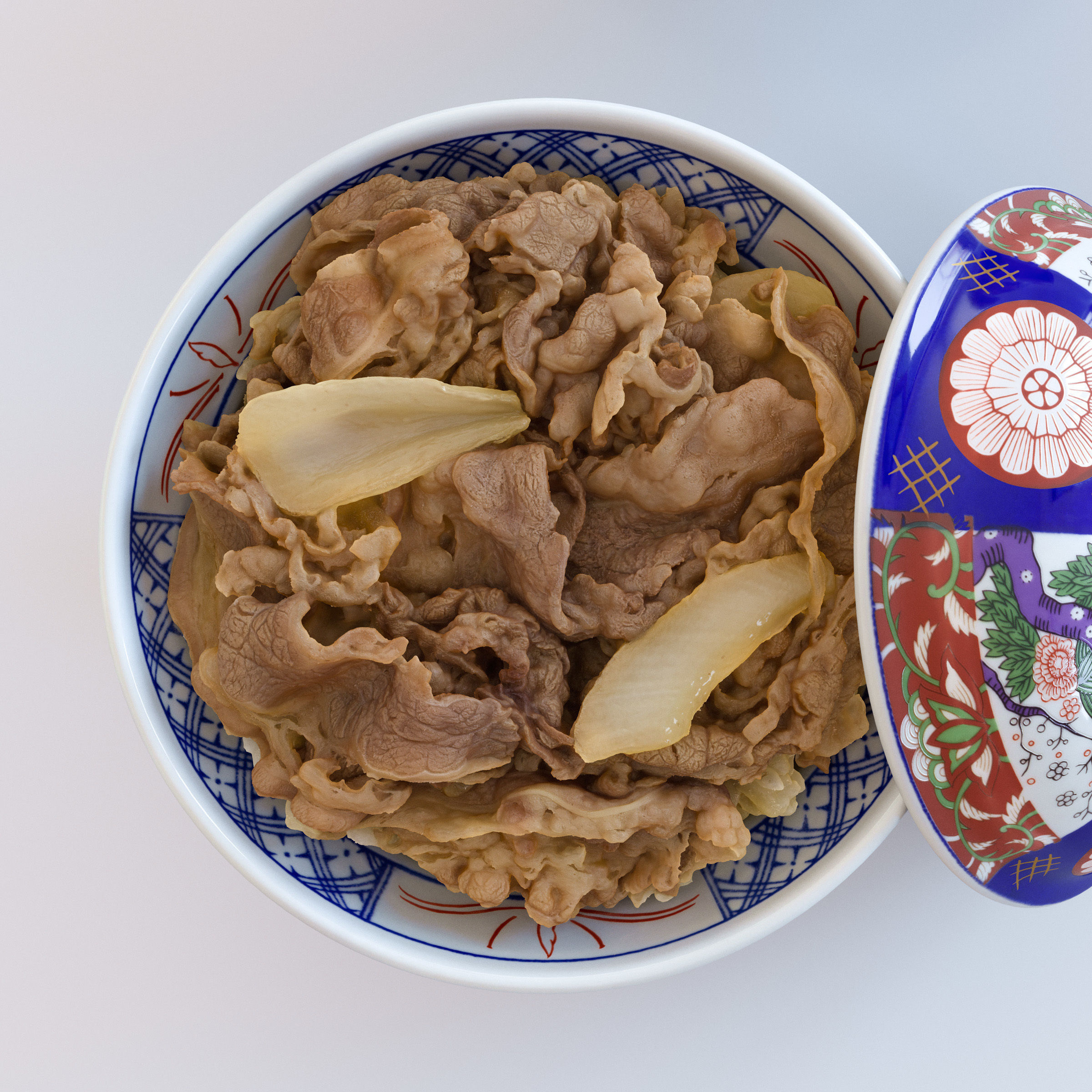 3D model Gyudon and Donburi bowl with lid - Japanese Beef Rice Bowl VR ...