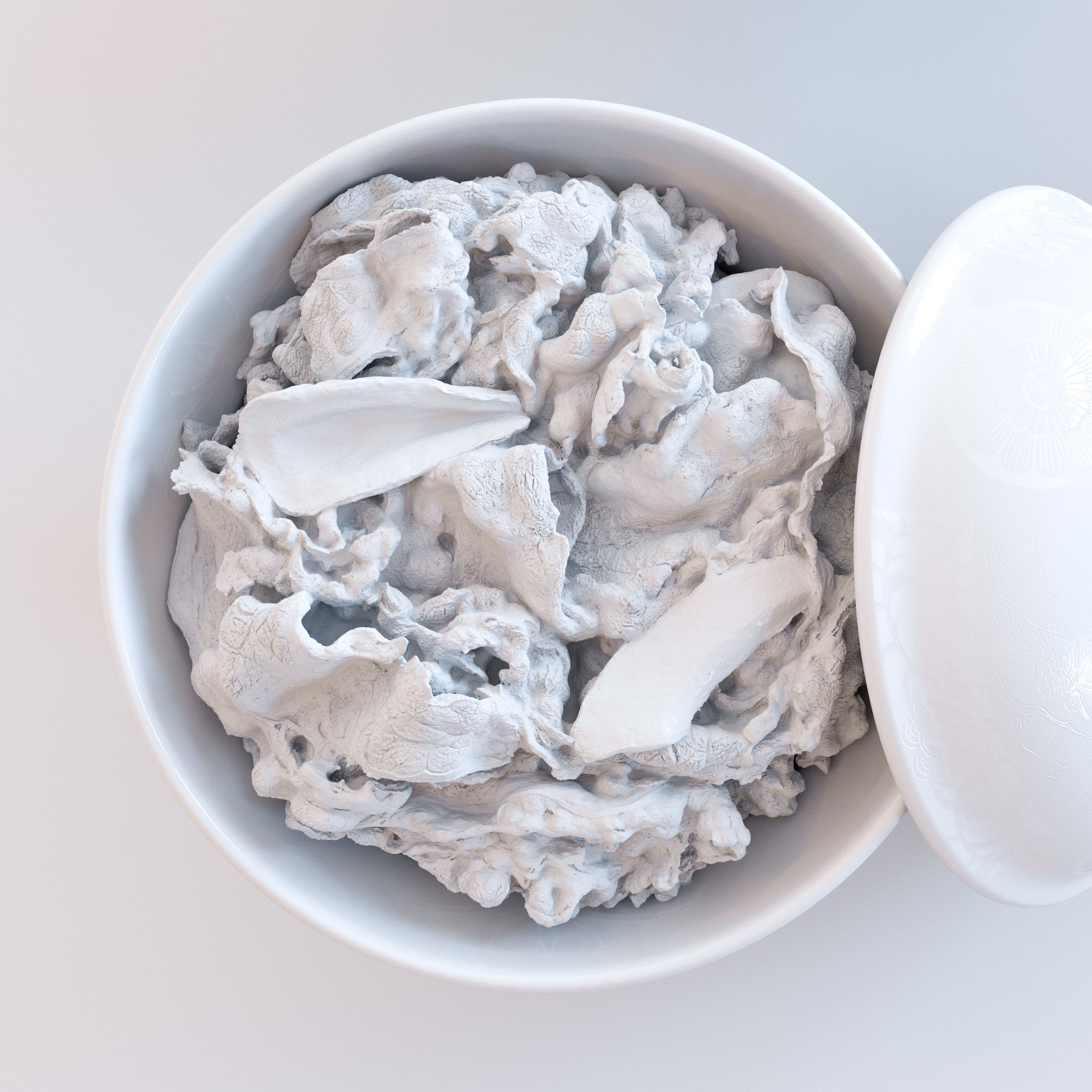 Gyudon and Donburi bowl with lid - Japanese Beef Rice Bowl Low-poly 3D model_5