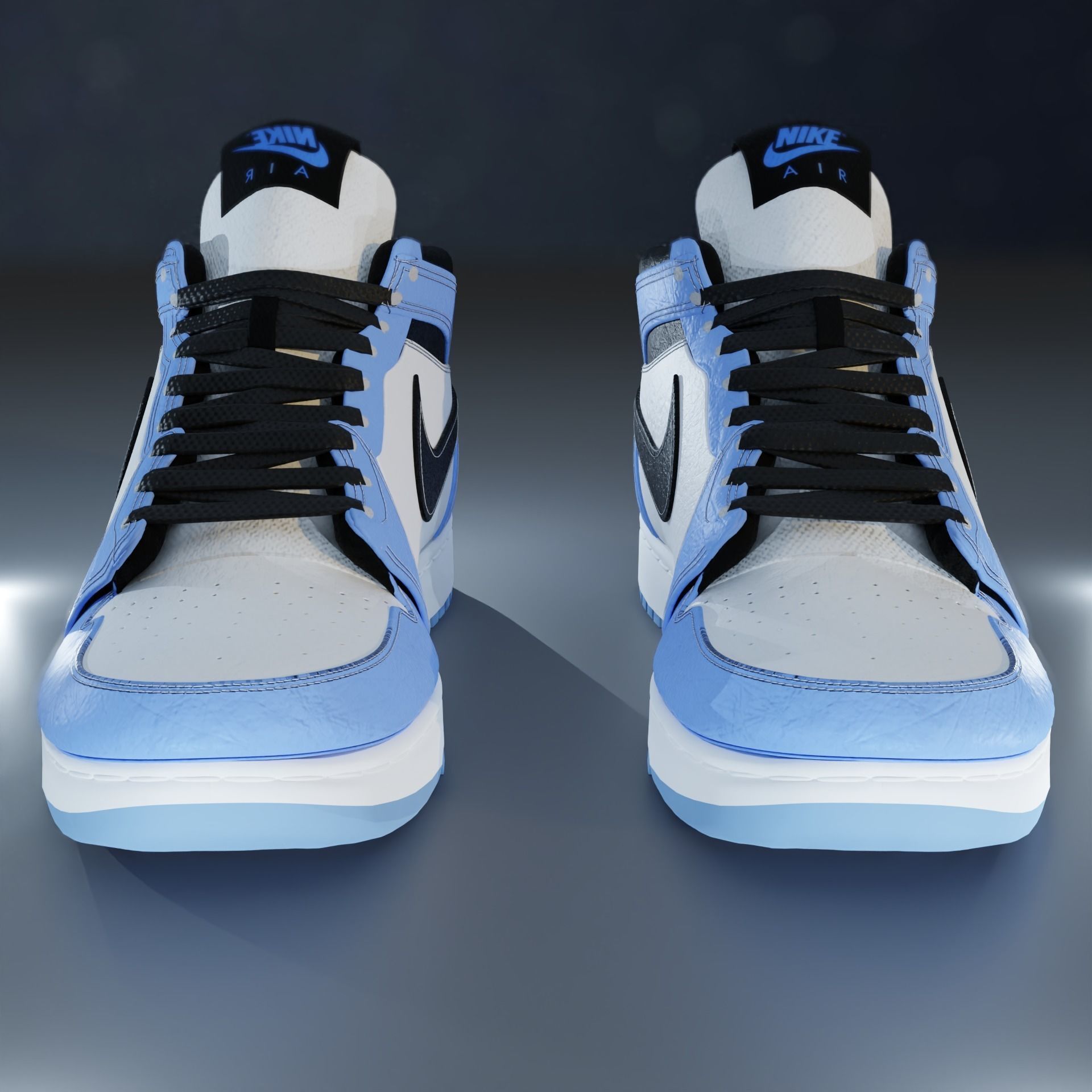 Air Jordan 1 Blue University PBR  3D model_1