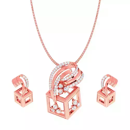 Cubical Light wt Pendant Earrings Set 3dm stl obj mtl gltf glb 3D print model