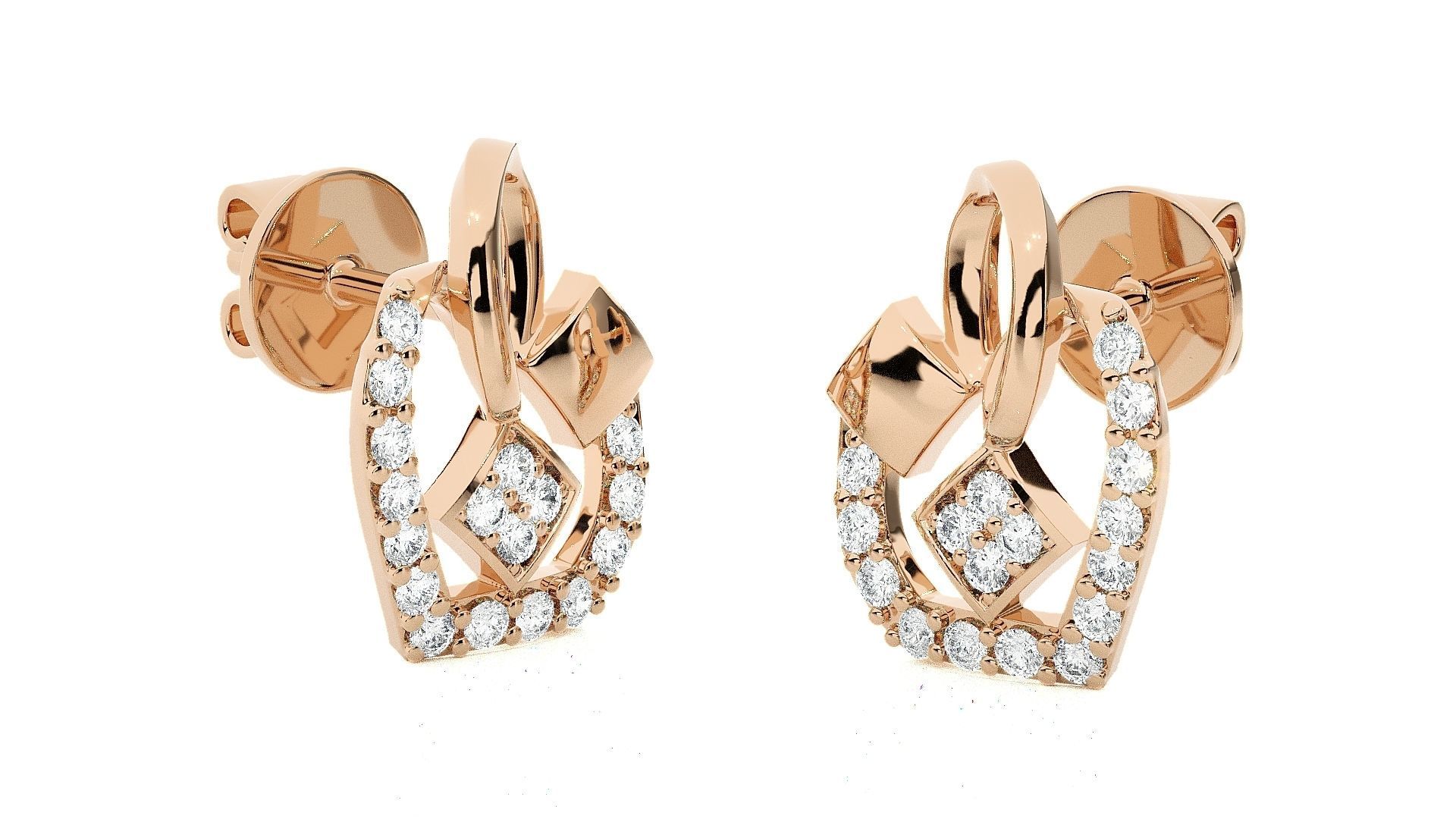 Flower Vase High Jewelry Pendant Earrings Set 3dm stl obj mtl  3D print model_8