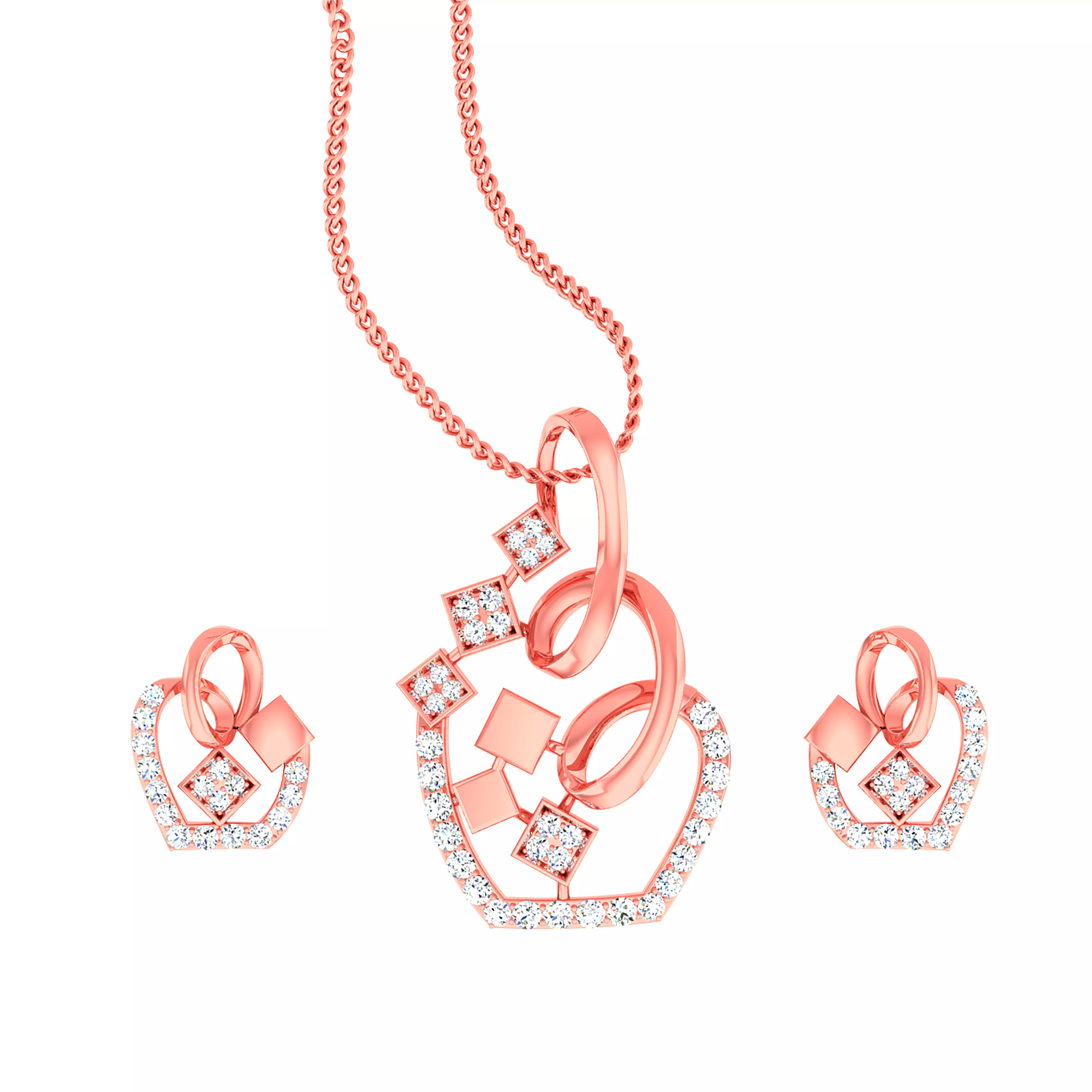 Flower Vase High Jewelry Pendant Earrings Set 3dm stl obj mtl  3D print model_0