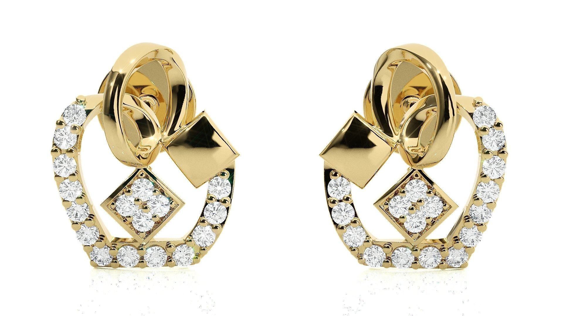 Flower Vase High Jewelry Pendant Earrings Set 3dm stl obj mtl  3D print model_18