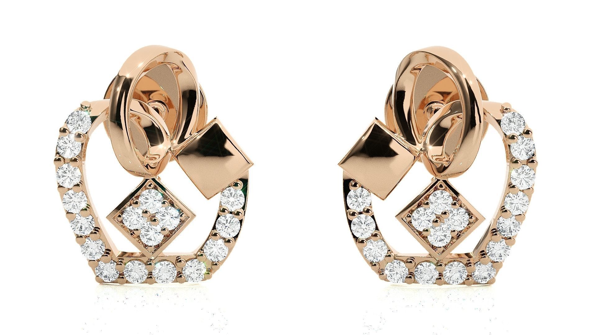 Flower Vase High Jewelry Pendant Earrings Set 3dm stl obj mtl  3D print model_2