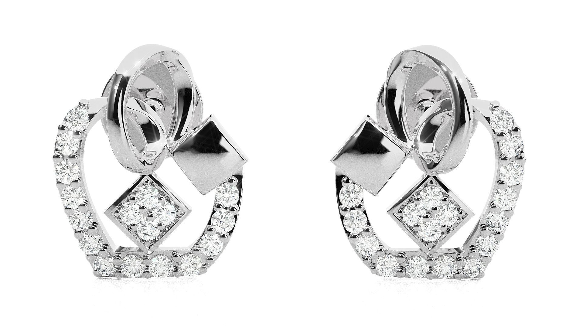 Flower Vase High Jewelry Pendant Earrings Set 3dm stl obj mtl  3D print model_11