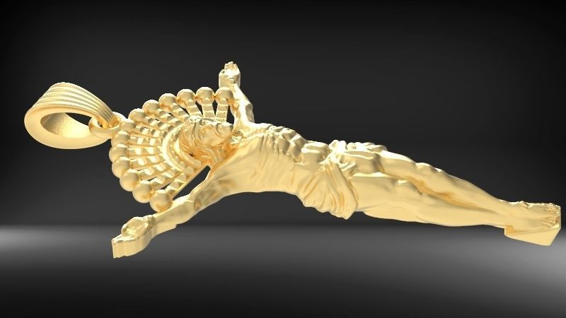 JESUS BODY CRUCIFIX PENDANT NECKLACE 3D print model_14