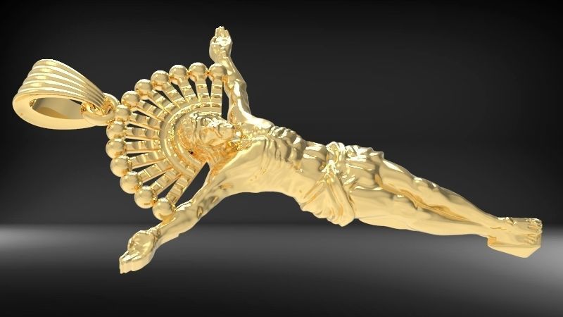 JESUS BODY CRUCIFIX PENDANT NECKLACE 3D print model_13