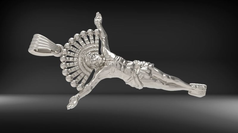 JESUS BODY CRUCIFIX PENDANT NECKLACE 3D print model_26